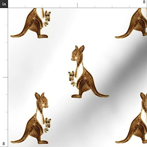 Premium Spoonflower Upholstery Velvet Fabric - Small Kangaroo Nursery Animal Print Fat Quarter for Home Decor, Apparel & DIY Projects | Soft, Durable & Stylish Fabric for Baby Rooms, Curtains & Clothing