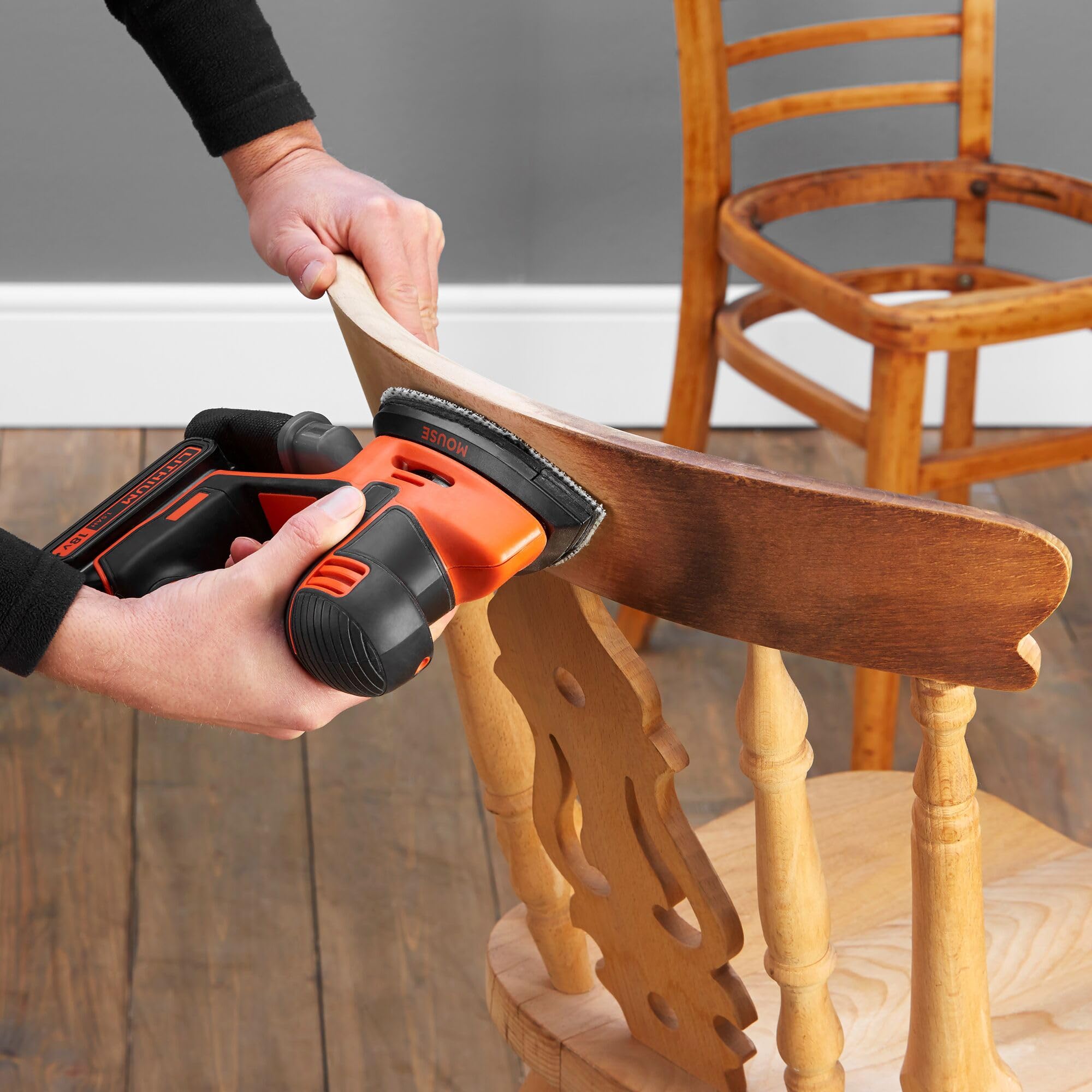 BLACK+DECKER 18V Cordless Mouse Sander BDCDS18N-XJ - Lightweight & Compact for Woodworking, DIY Projects, Furniture Refinishing, and Home Renovations