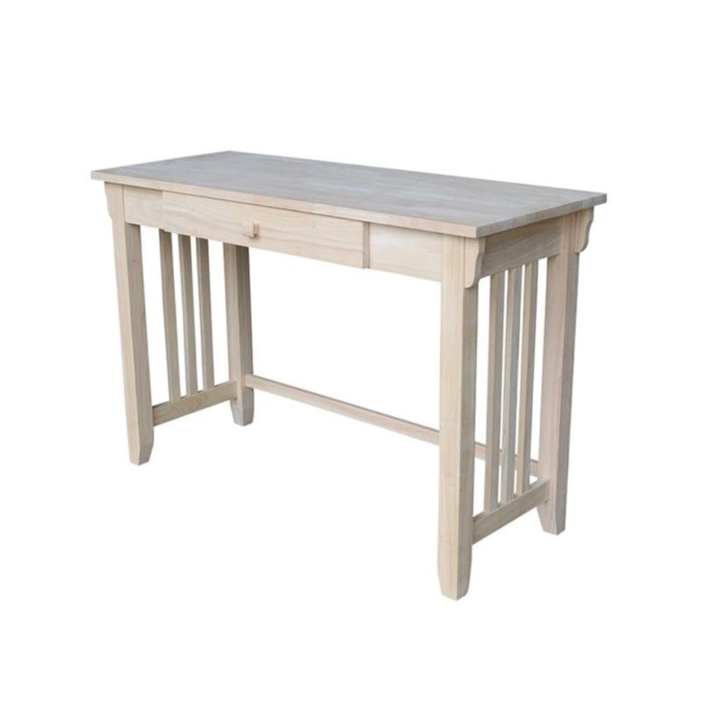 Pemberly Row Mid Century Modern Writing Desk with Drawer - Vintage Home Office Furniture for Small Spaces & Study Rooms