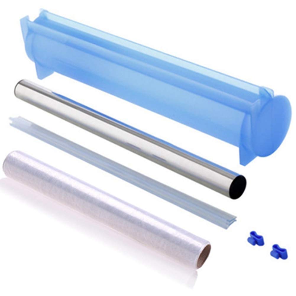 BPA-Free Plastic Wrap Dispenser with Slide Cutter - Reusable Food Vacuum Sealer for Freshness, Cling Film Storage & Dispenser for Kitchen, Home Meal Prep & Food Preservation (Blue)