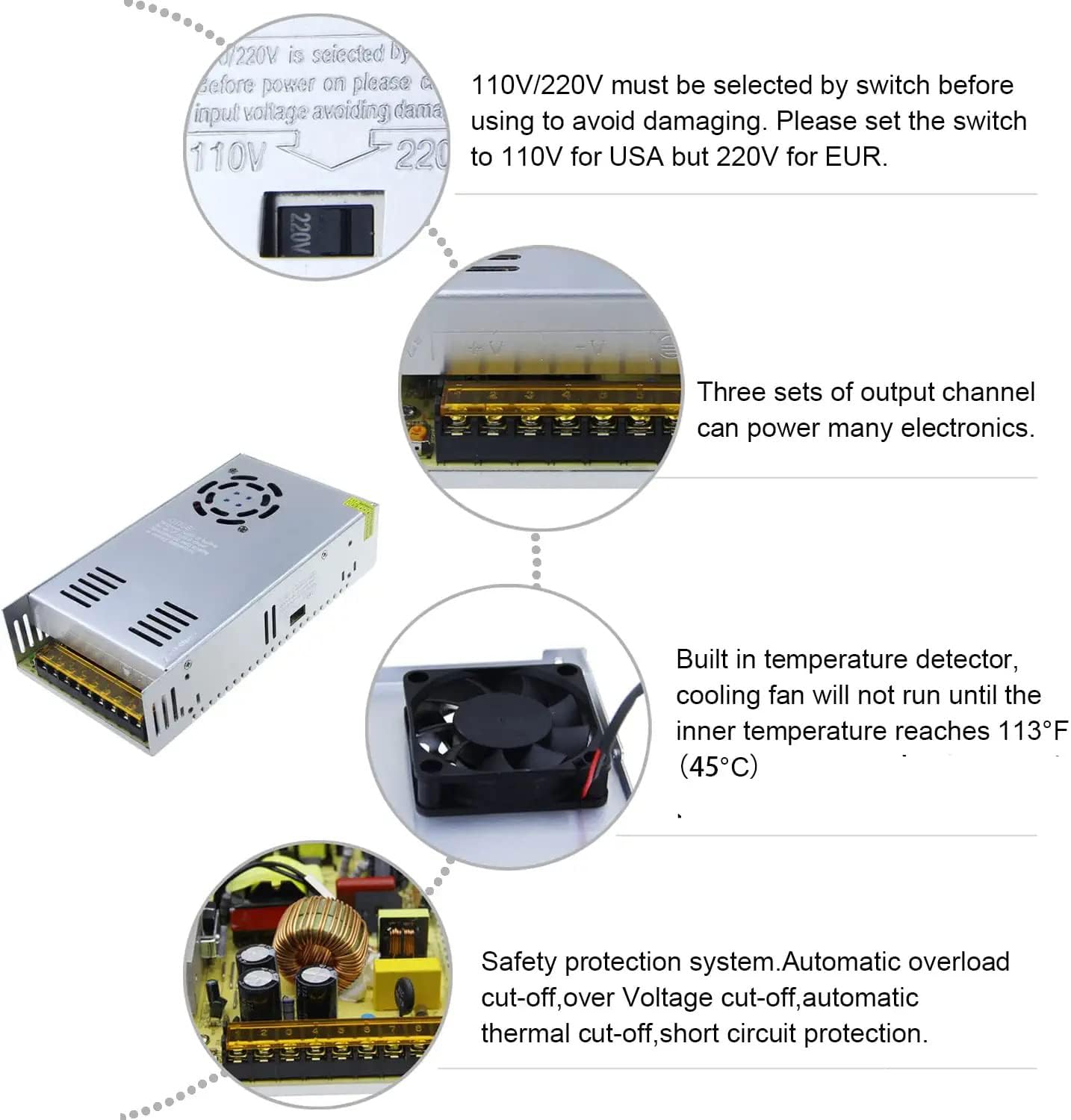 480W 24V 20A AC-DC Switching Power Supply - Universal Converter for 3D Printers, CCTV Surveillance, LED Displays, Industrial Automation & Stepper Motors | Upgraded Version | Perfect for Home & Commercial Electronics Power Solutions