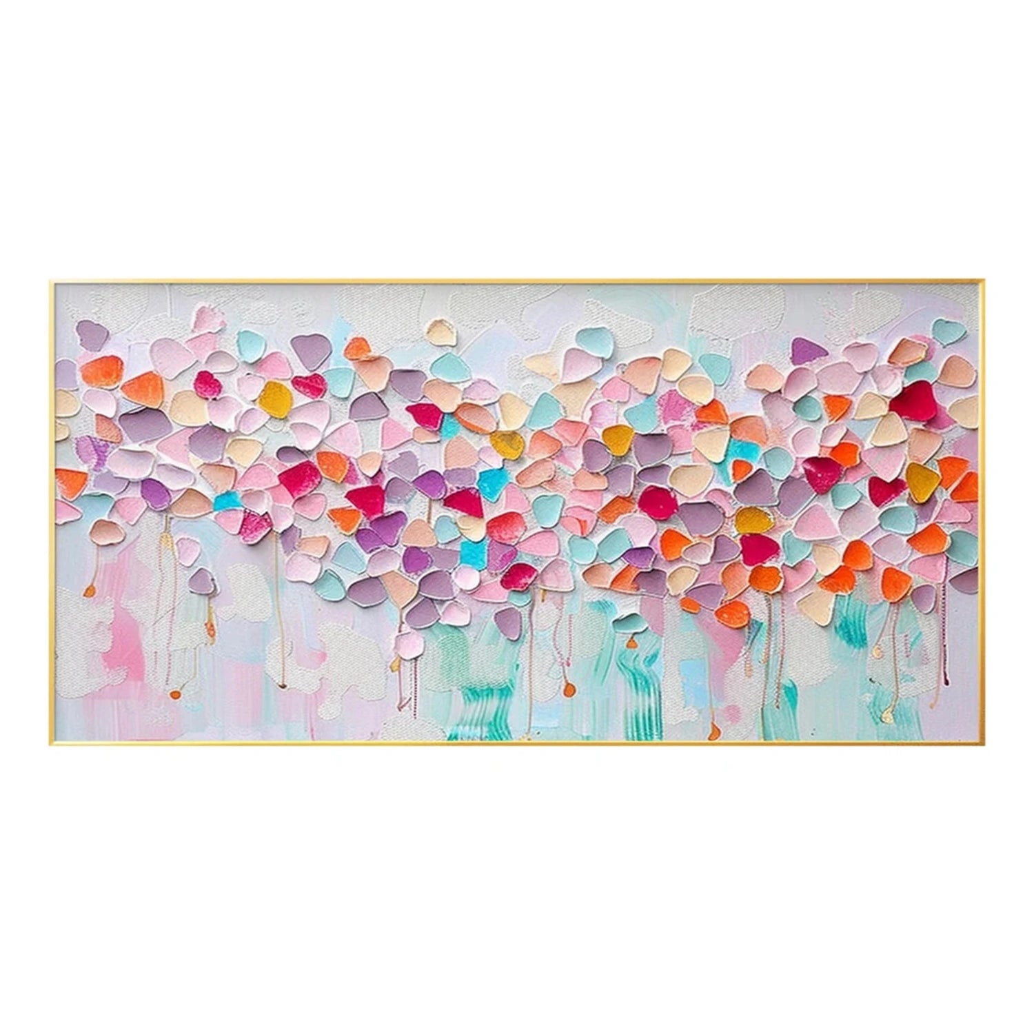 Beautiful Flower and Tree Painting #FT166 - Handmade Canvas Art for Home Decor, Living Room, Bedroom & Office Wall