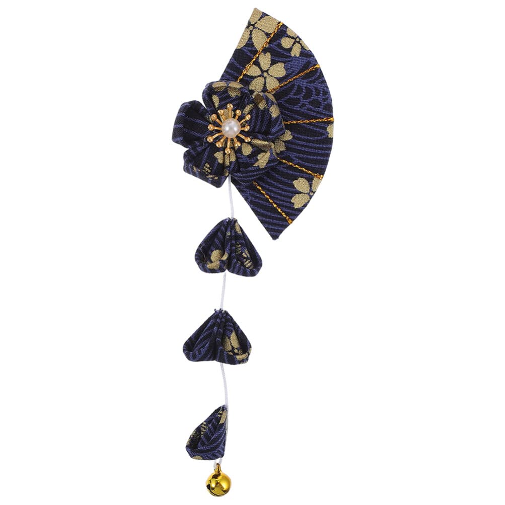 Vintage Floral Hair Clips for Girls - Japanese Fan Hairpin with Tassel Barrette - Perfect for School, Parties, and Cosplay