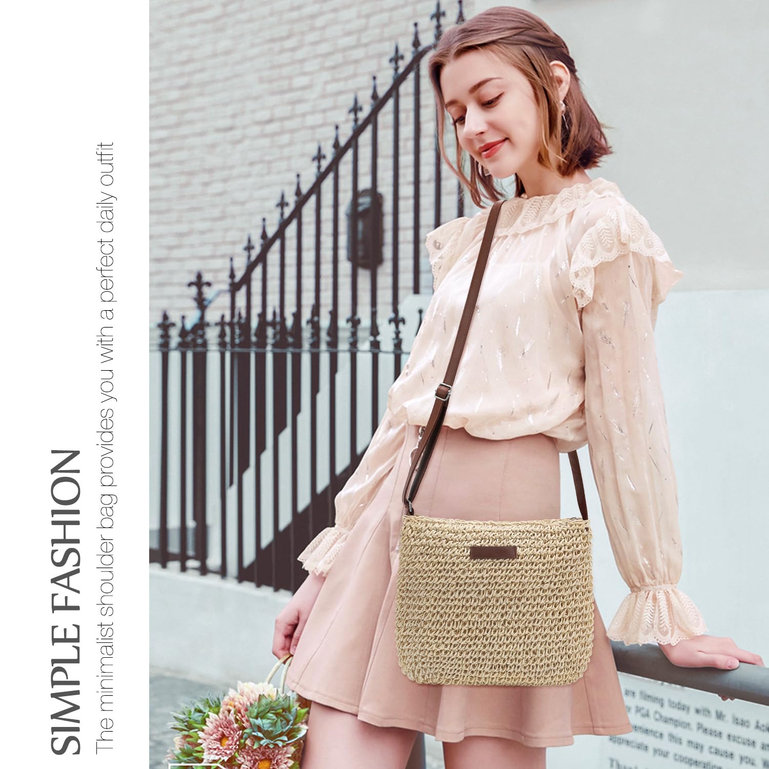 Stylish Ayieyill Straw Clutch Bag for Women - Hand-Woven Shoulder & Crossbody Purse - Perfect for Summer Beach, Vacation & Boho Fashion Outfits