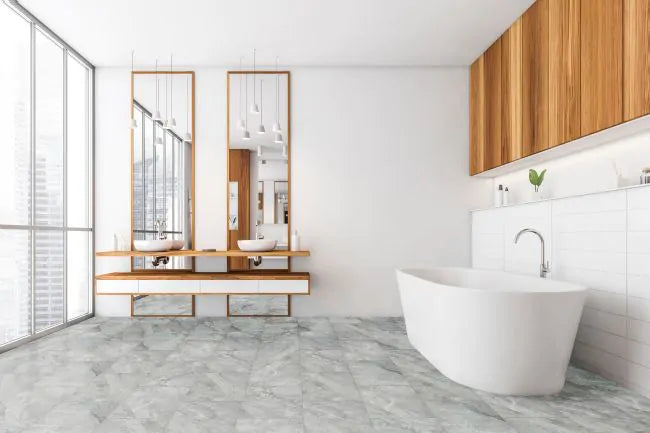 Coretec Plus Avesta Quartz 12x24 Waterproof Luxury Vinyl Tile - Perfect for Kitchens, Bathrooms & Basements