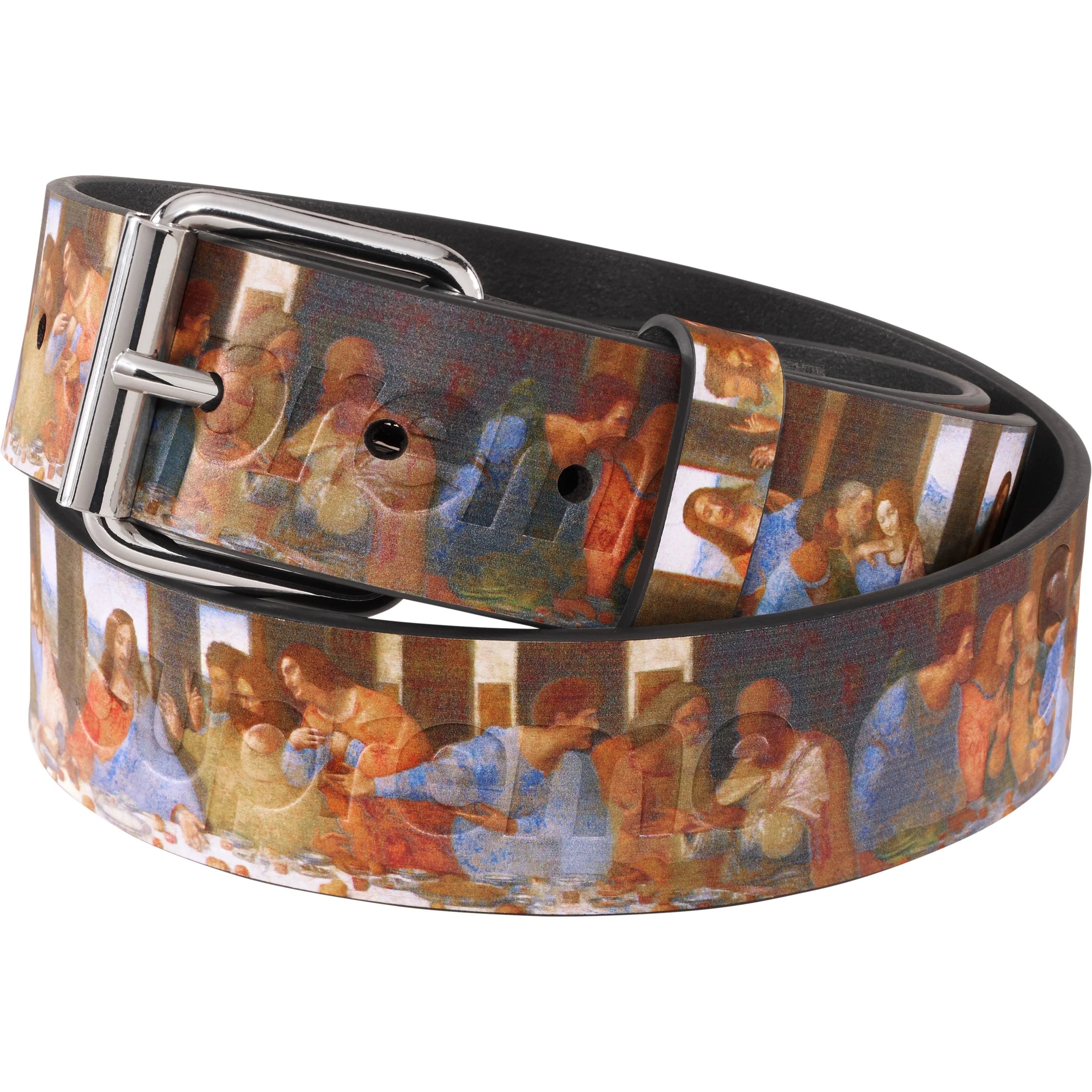 SUPREME 25SS LAST SUPPER GENUINE LEATHER BELT for Men - Fashionable Designer Belt for Jeans, Pants & Casual Outfits