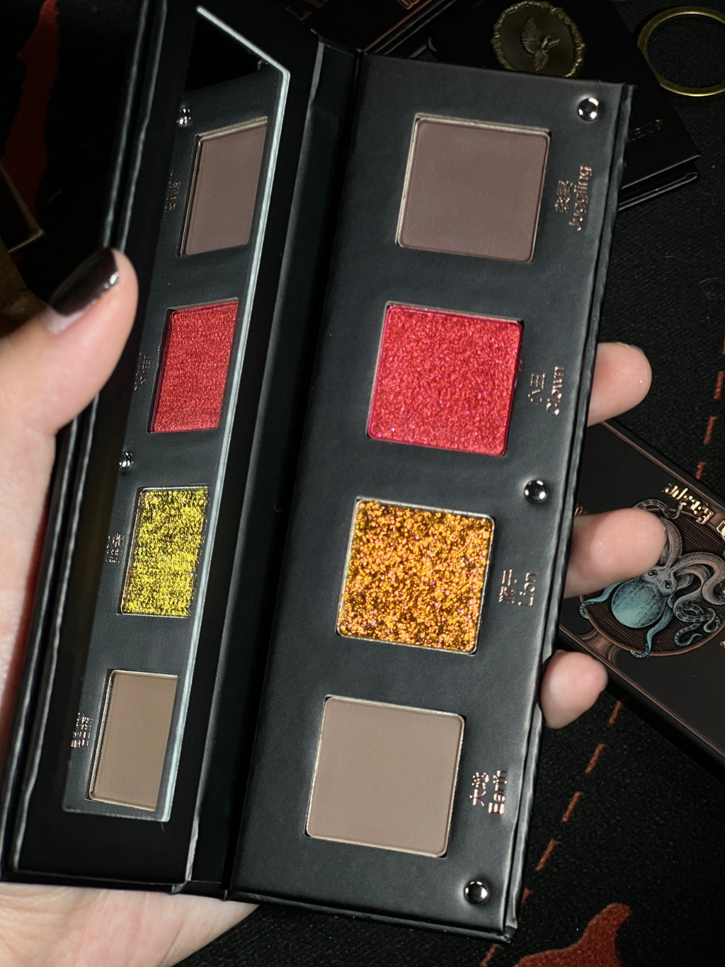 Shellwe Satin Shimmer Chameleon Quad Eyeshadow Palette - Lion's Circus Edition | Long-Lasting Pigmented Eye Makeup for Party, Halloween & Special Occasions