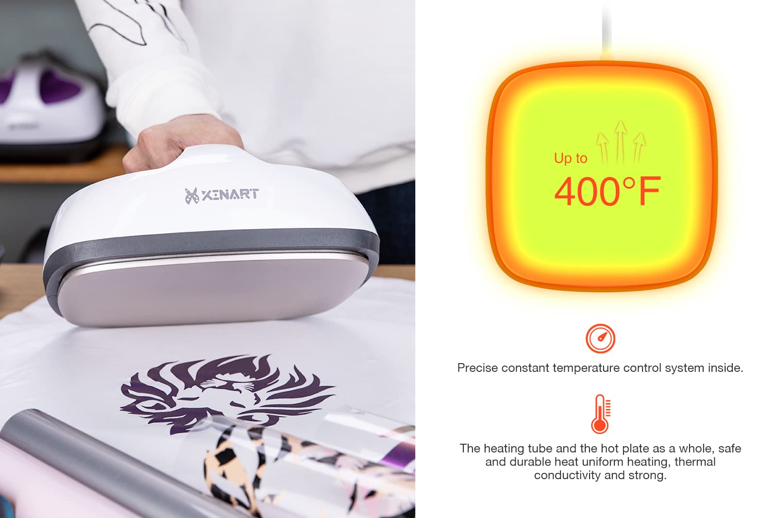 Professional 9x9 Inch Heat Press Machine for T-Shirts & Sublimation (210℉-400℉, 110V) - Portable Even-Heat Transfer Press for HTV Vinyl, Hats, Bags, Pillows - Perfect for DIY Crafts, Custom Apparel & Small Business Projects (Black)