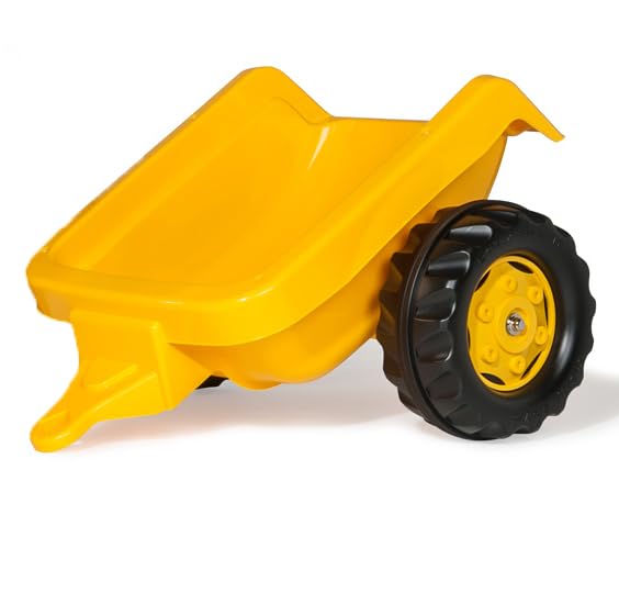 Rolly Toys CAT Construction Pedal Tractor with Detachable Trailer - Yellow Front Loader Tractor for Kids Ages 2.5+ | Outdoor Play, Pretend Construction, Backyard Fun