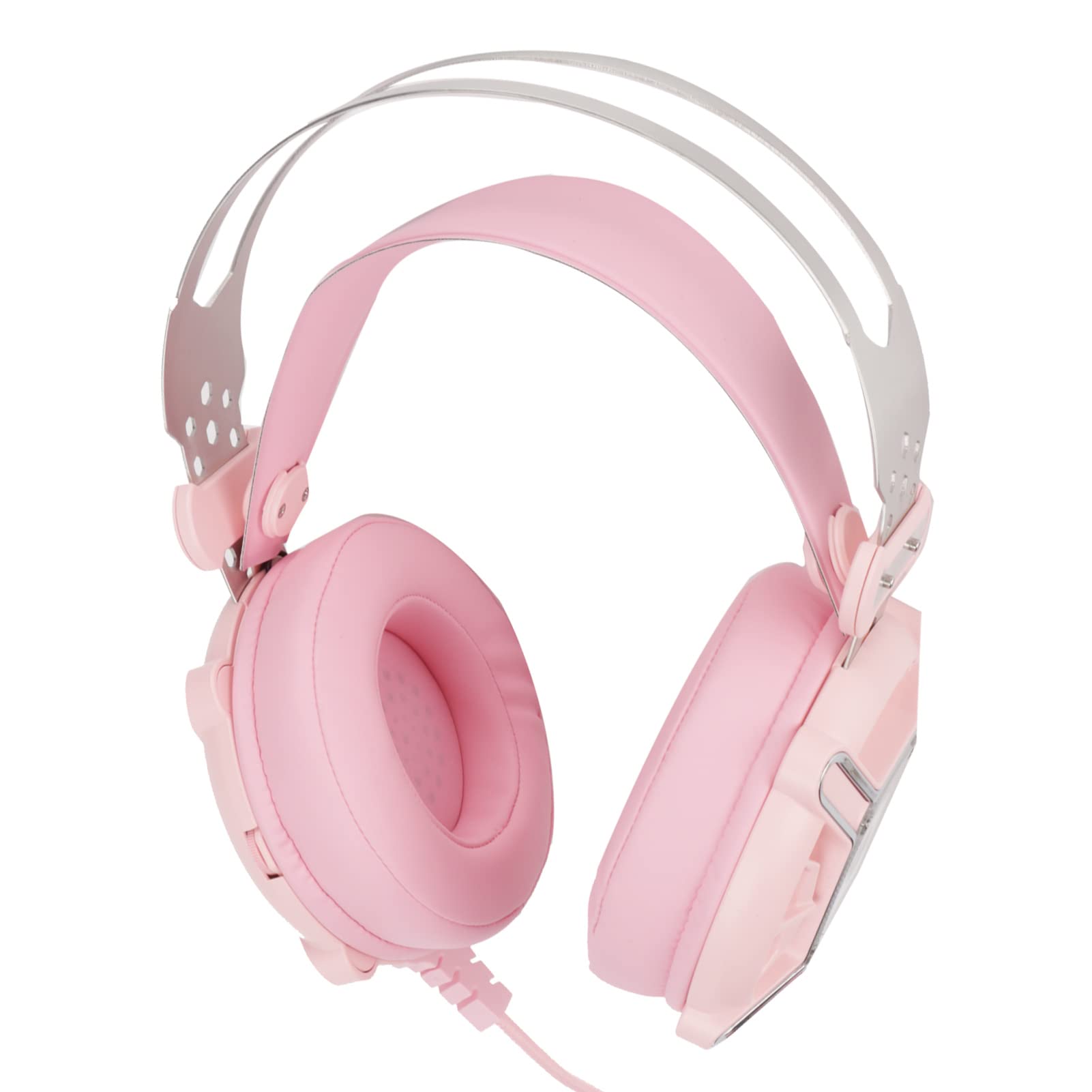 Pink Gaming Headset with 7.1 Virtual Surround Sound, 20Hz-20KHz Frequency Response, Comfortable Over-Ear Design - Perfect for PC Gaming, PS5, Xbox & Streaming