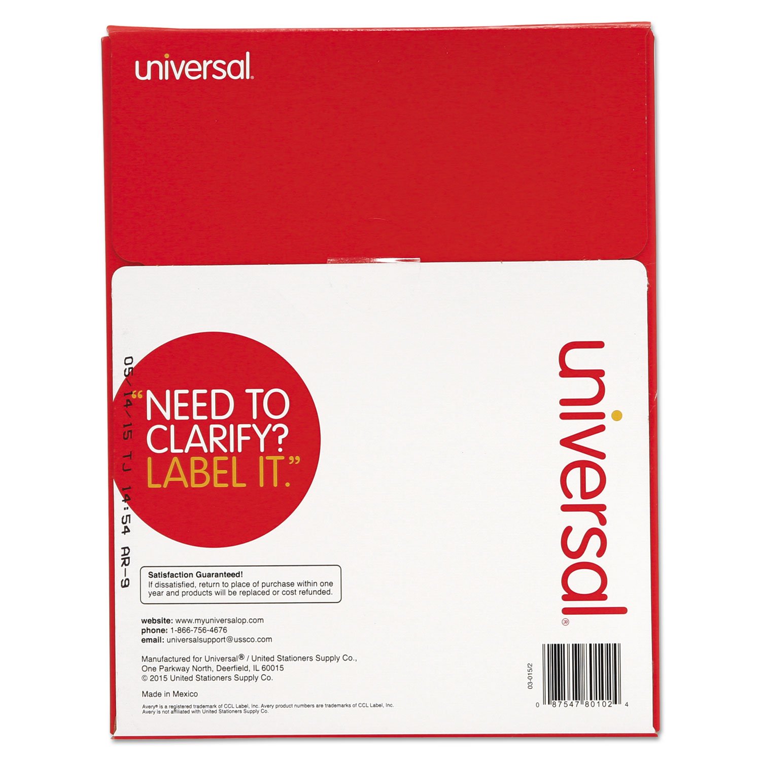 UNV80102 Universal Laser Printer Permanent Labels - Waterproof, Durable for Shipping, Packaging & Inventory - Ideal for Office, Warehouse & Home Use