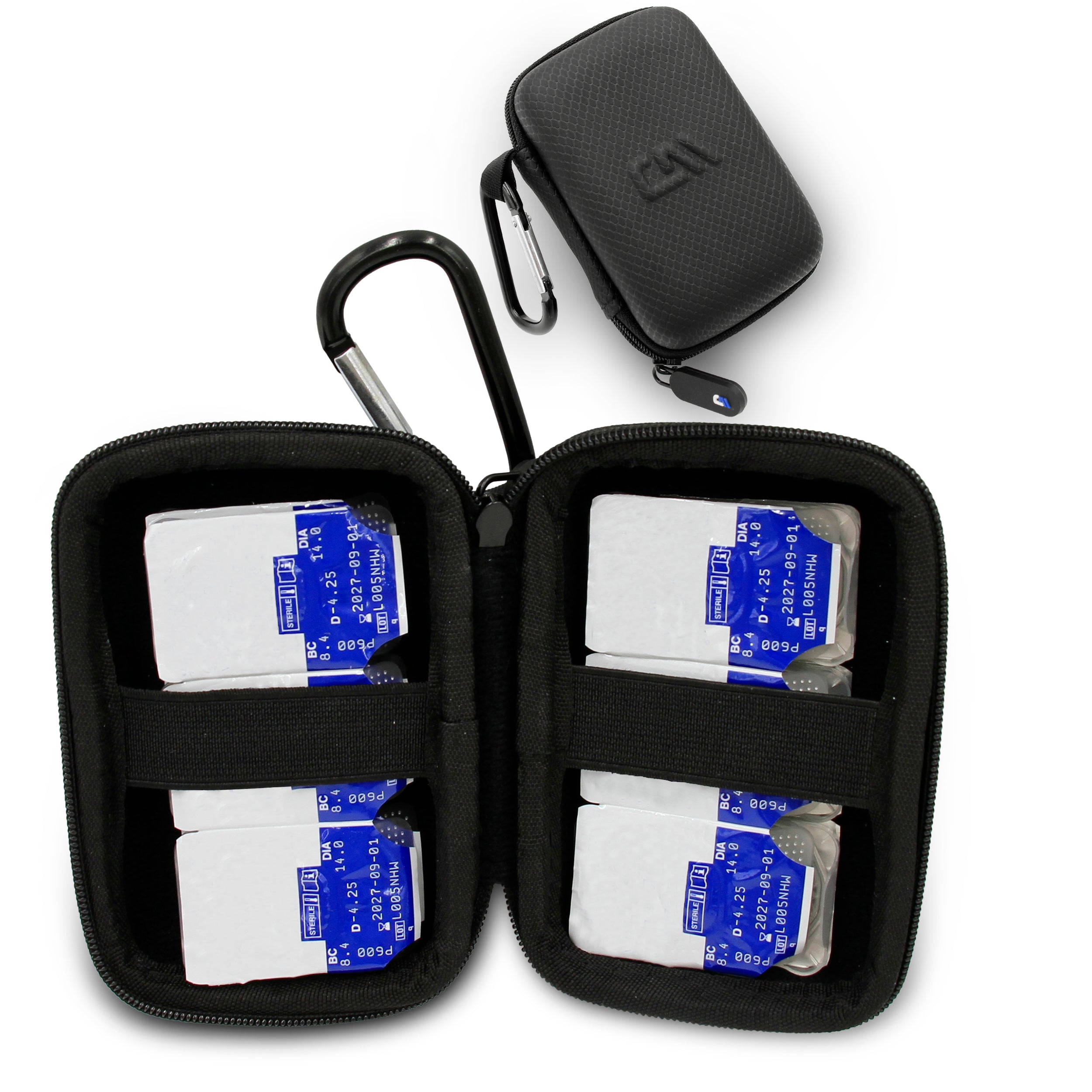CASEMATIX Compact Travel Case for Contact Lenses - Holds 12 Daily Disposable Contacts - Dual Sided Storage with Mirror - Perfect for Travel, Gym & On-the-Go Lens Care