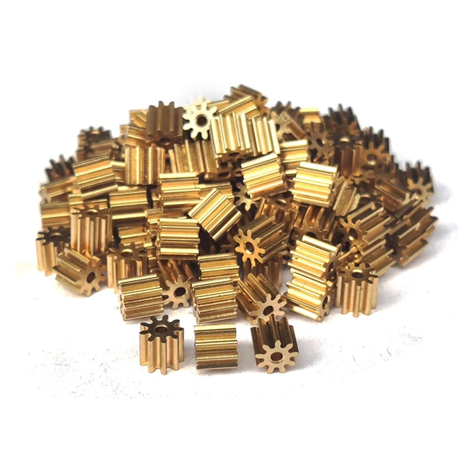 10-Piece 0.25 Module CNC Copper Spur Gears Set (9-20 Teeth) - 1.48mm Hole, 3.5mm Thick - Perfect for RC Cars, Robotics, Clock Mechanisms & DIY Engineering Projects