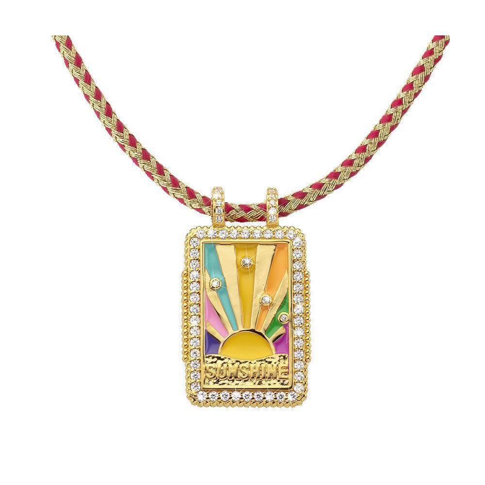 Rainbow Tarot Card Pendant Necklace with Adjustable Cord - JFN401 | Spiritual Jewelry for Wiccan, Pagan & Tarot Enthusiasts