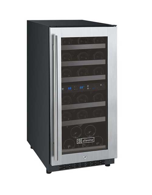 Flexcount 2 Zone 30 Bottle Wine Cooler Refrigerator - Dual Temperature Control for Red & White Wines - Perfect for Home Bars, Restaurants, and Wine Cellars