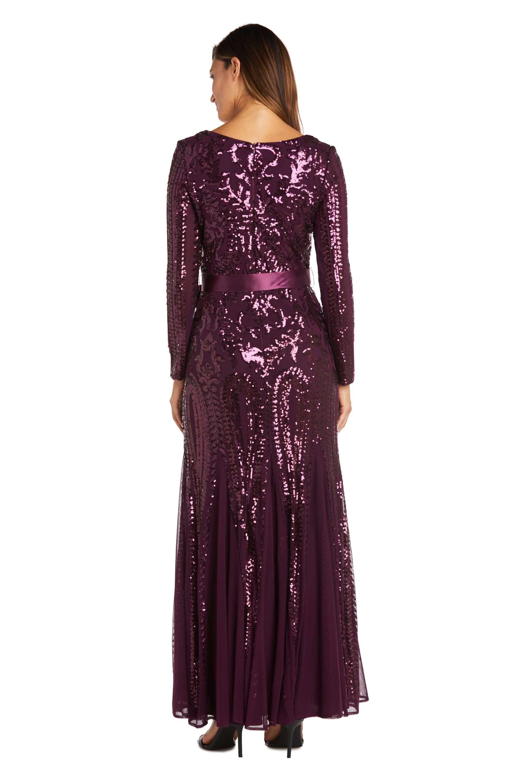 R&M Richards Women's Godet Maxi Evening Dress - Elegant Formal Gown for Prom, Wedding & Special Occasions | Plus Size & Regular Sizes Available