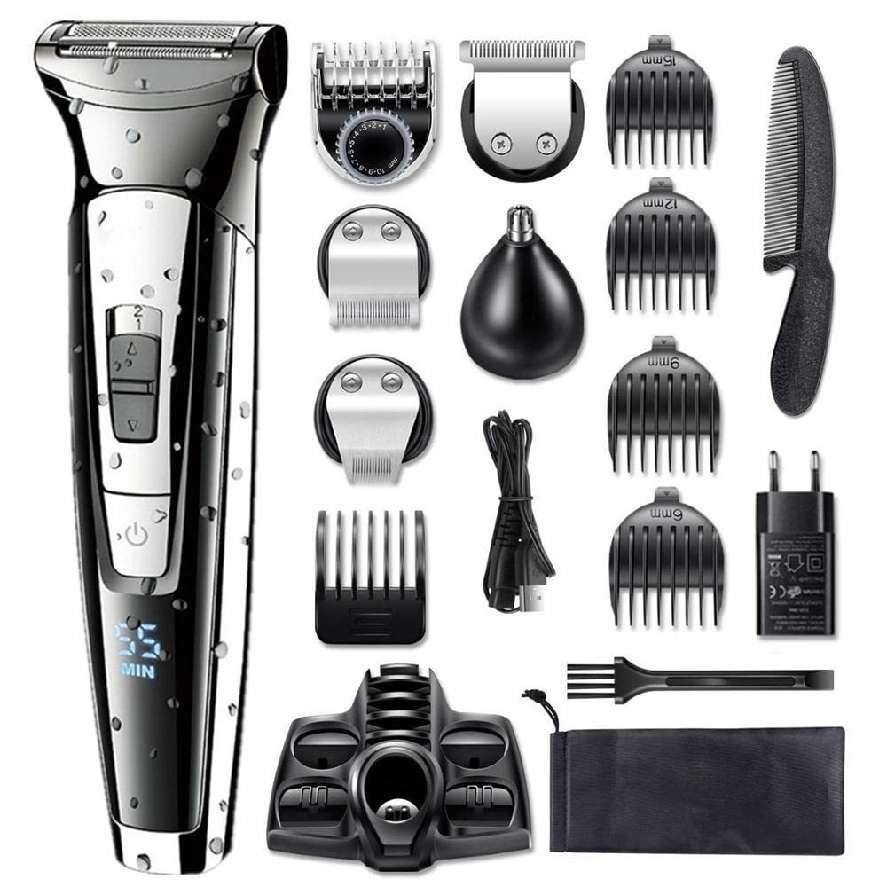 Men's Electric Razor & Beard Trimmer - All-in-One Waterproof Shaver for Face & Body Hair, 100-240V - Perfect for Travel, Home & Gym Use