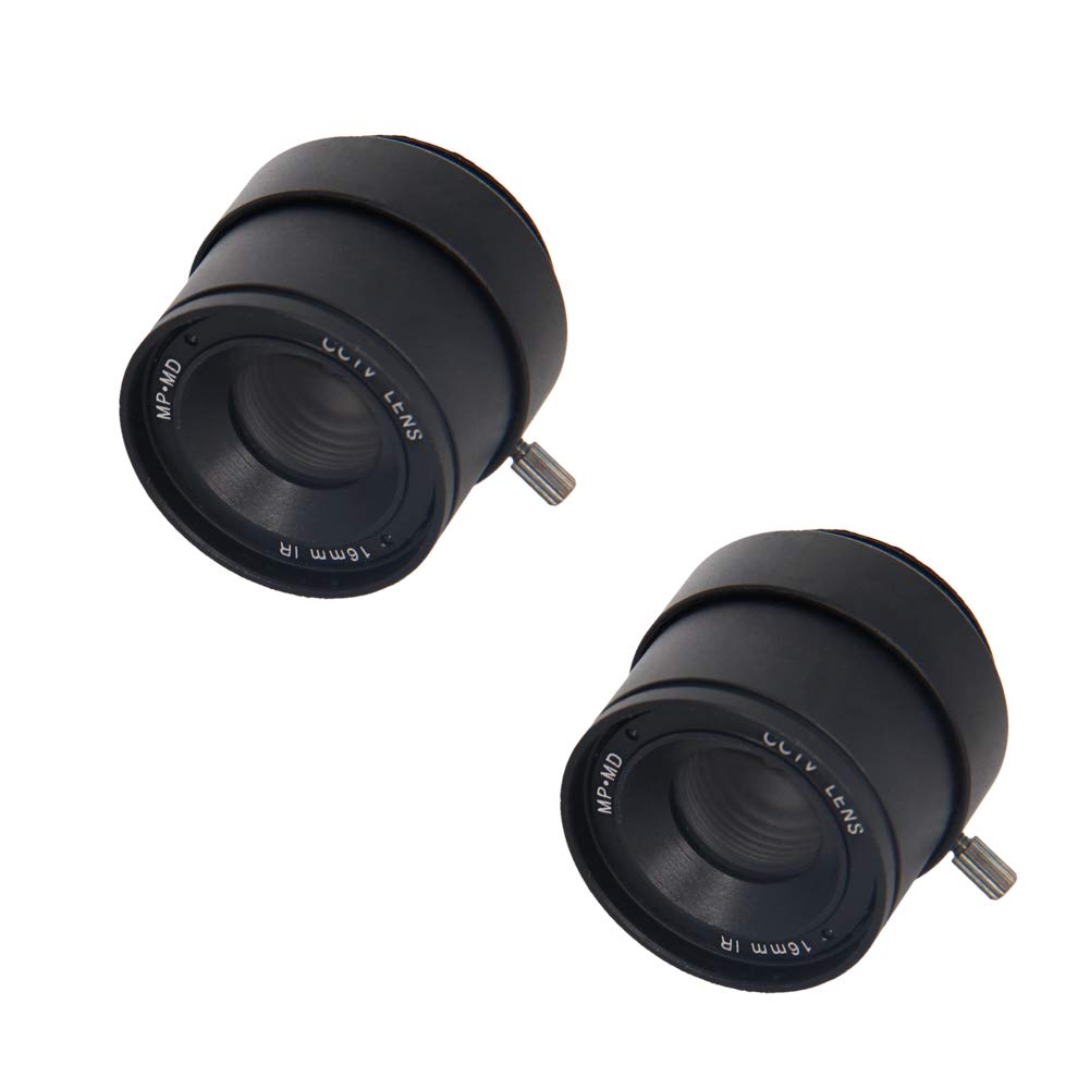 Othmro 2PCS 16mm CCTV Camera Lens 720P HD F1.4 Aperture, 1/2.5 Inch Wide Angle Security Lens with CS Mount for IP/WiFi Surveillance Cameras - Perfect for Home Security, Office Monitoring & Outdoor Surveillance Systems