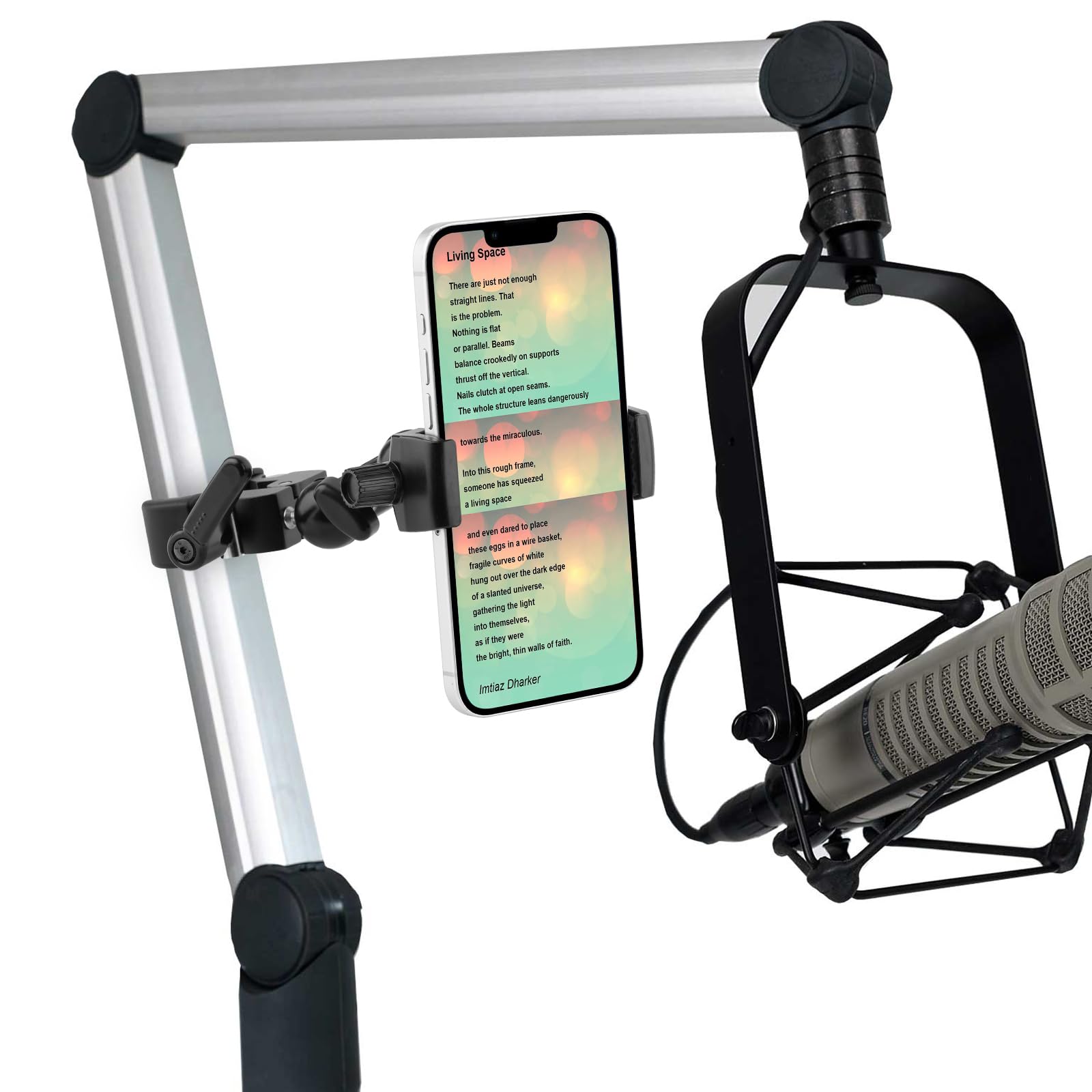 Mippko 360° Adjustable Aluminum Alloy Phone Holder Mount - Compatible with iPhone & Smartphones 3.5~7.5