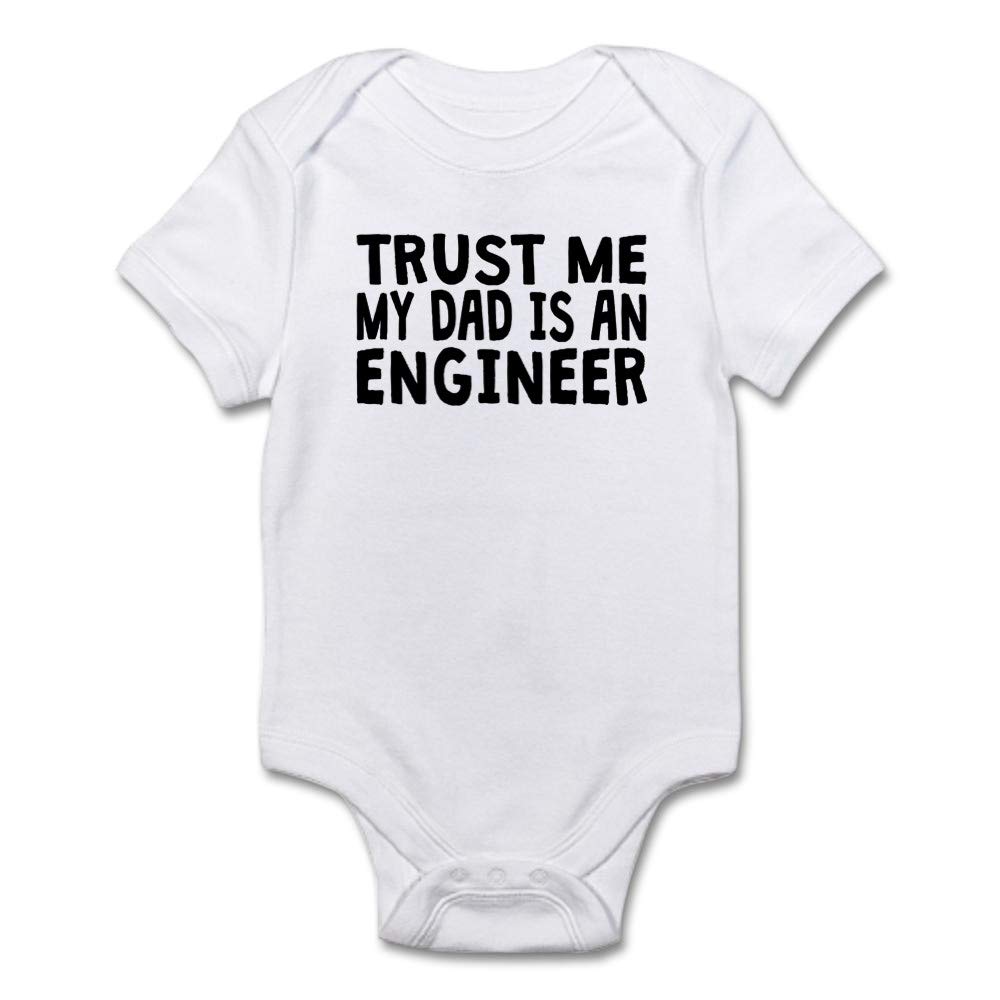 Trust Me My Dad is an Engineer Baby Bodysuit - Funny Cute Infant Onesie for Engineers' Kids - Perfect for Father's Day, Family Photos & Playtime