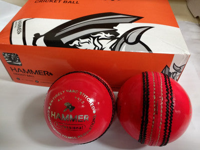 Hammer Pro Pink Cricket Ball - Senior Size (1 Pack) | Durable & High Visibility for Day/Night Matches | Perfect for Practice & Competitive Play