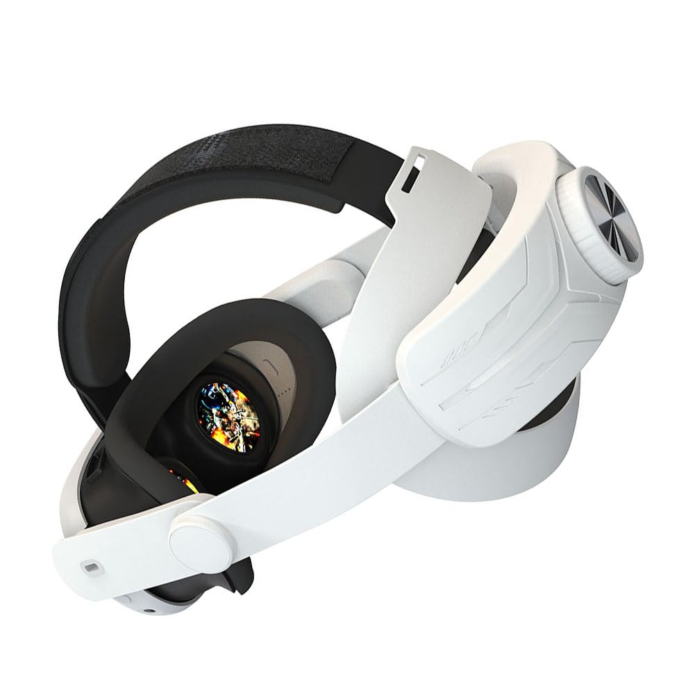 CRGANGZY Adjustable Head Strap for Meta Quest 3 - Lightweight Comfortable Replacement Headband Reduces Face Pressure - Ergonomic Design (White) - Perfect for VR Gaming, Workouts & Extended Play Sessions