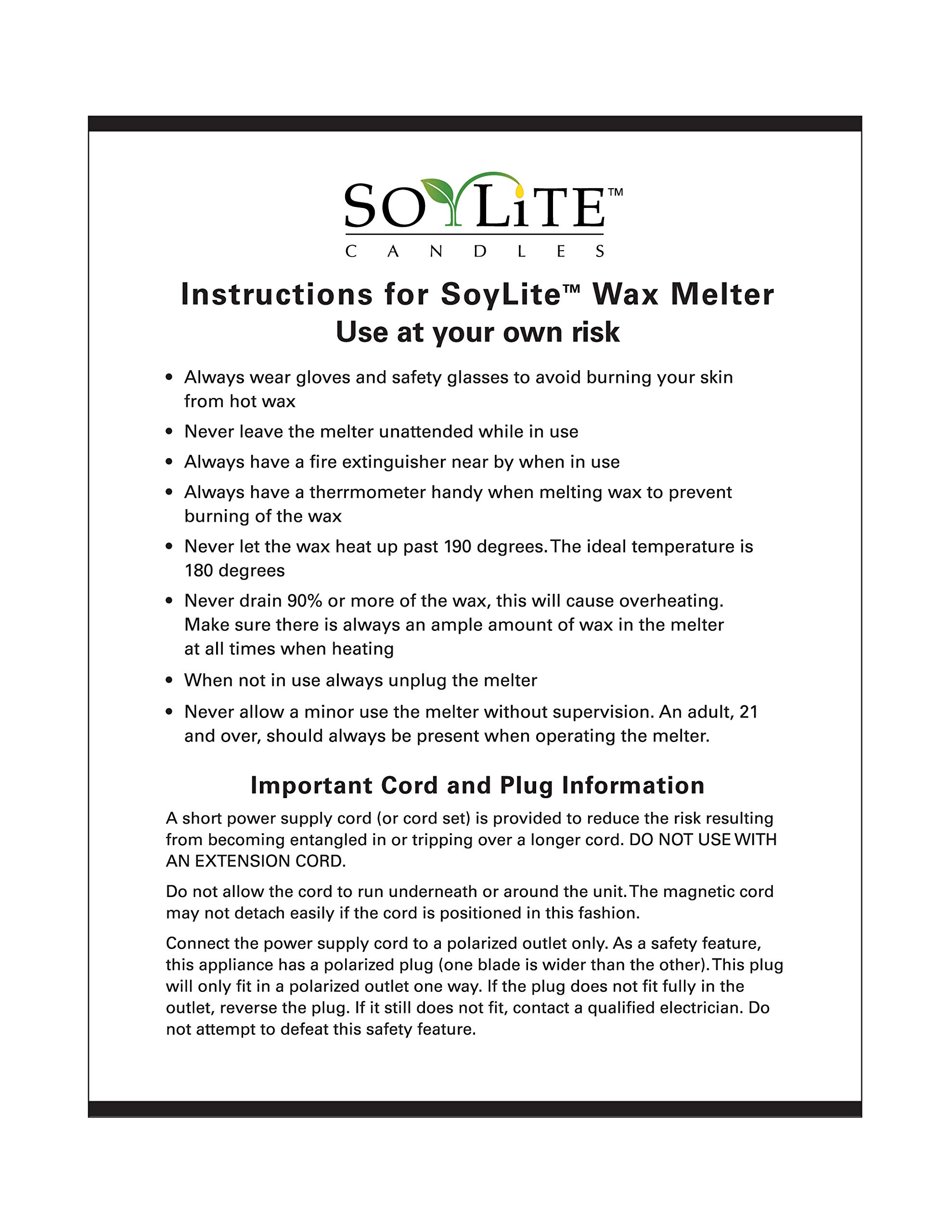 Premium Wax Melter for Candle Making - 7 Quart (14 lbs) Capacity with Easy Pour Spout | Ideal for DIY Soy Wax, Beeswax & Paraffin Candles | Perfect for Home Candle Businesses & Craft Workshops (by Soylite Candles)