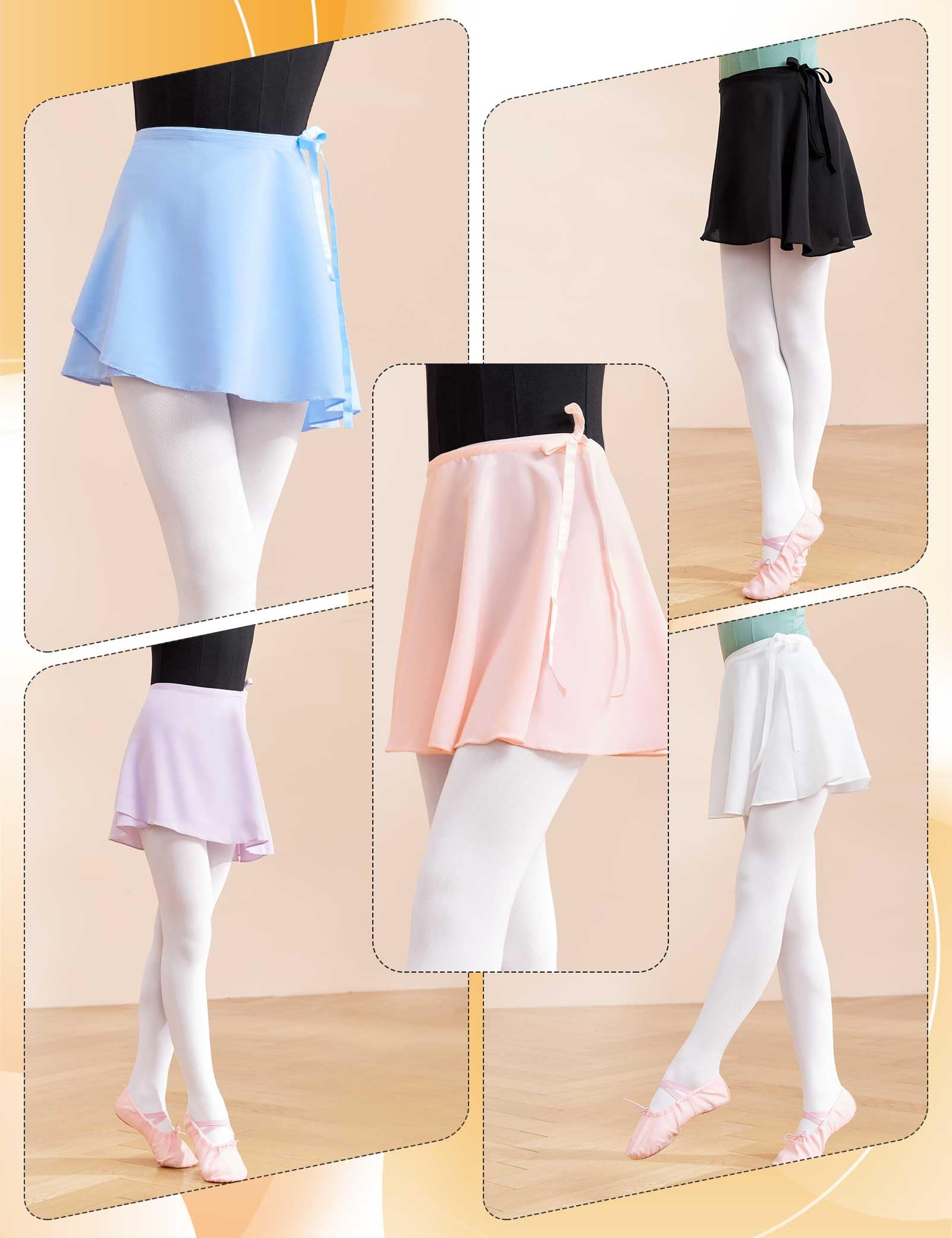 Girls Ballet Skirt - Chiffon Dance Wrap Skirt for Leotards - Perfect for Ballet Class, Dance Recitals & Performance Costumes