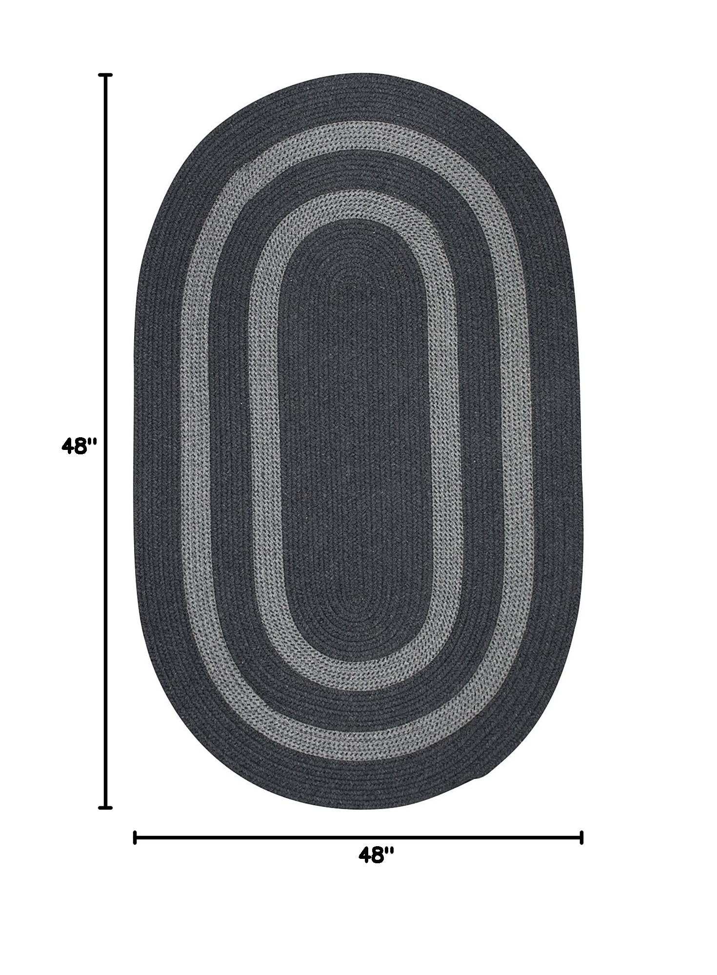 Graywood Round Area Rug 4x4 Feet - Soft Charcoal Gray Handwoven Carpet for Living Room, Bedroom, or Nursery - Perfect for Cozy Home Decor and Floor Protection