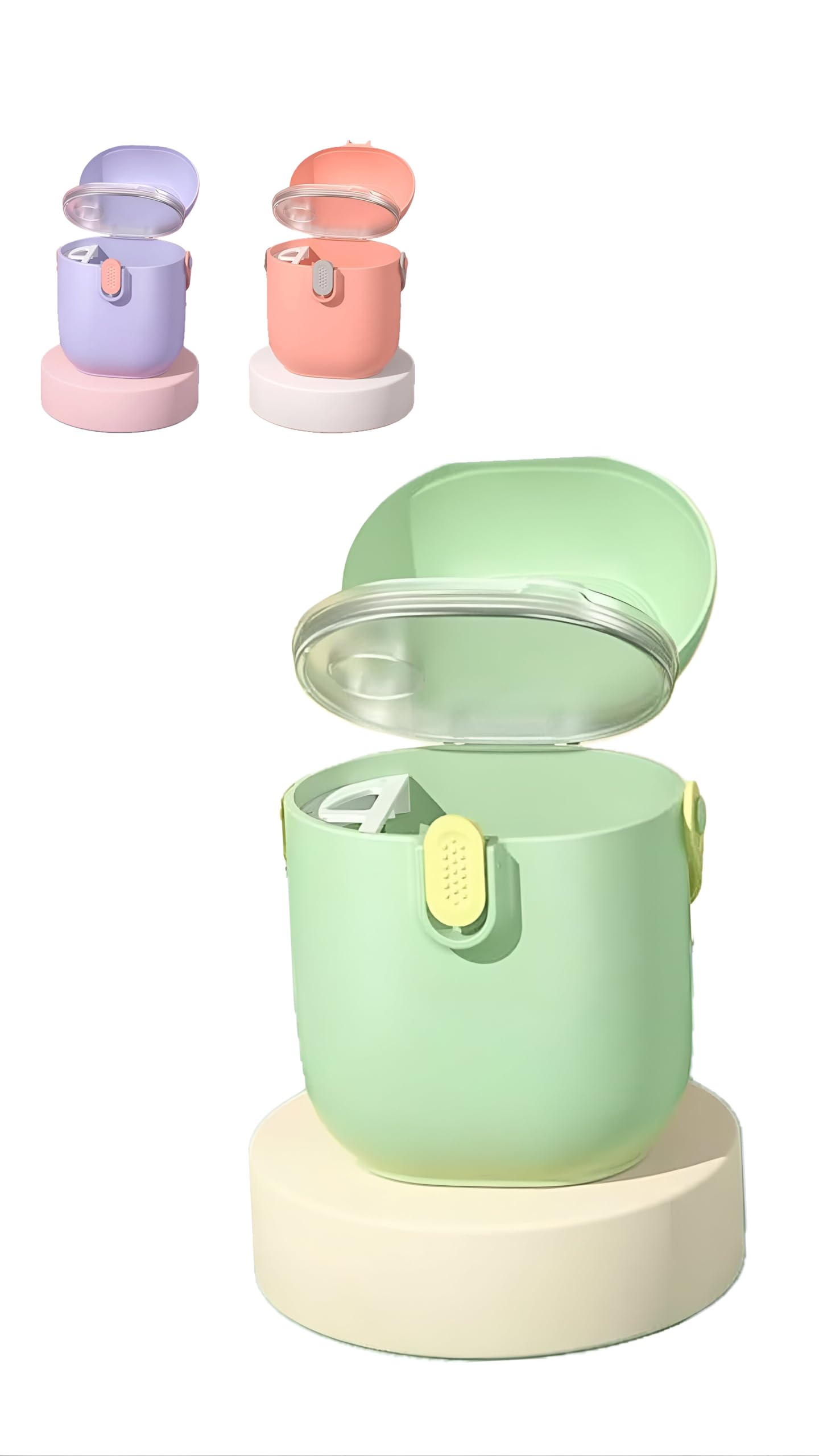 Organic Baby Formula Powder Dispenser - Portable Travel Container for Milk Powder, Snacks & Fruits | Leak-Proof BPA-Free Infant Feeding Accessories | Perfect for Diaper Bags, Strollers & On-The-Go Parenting (Green)