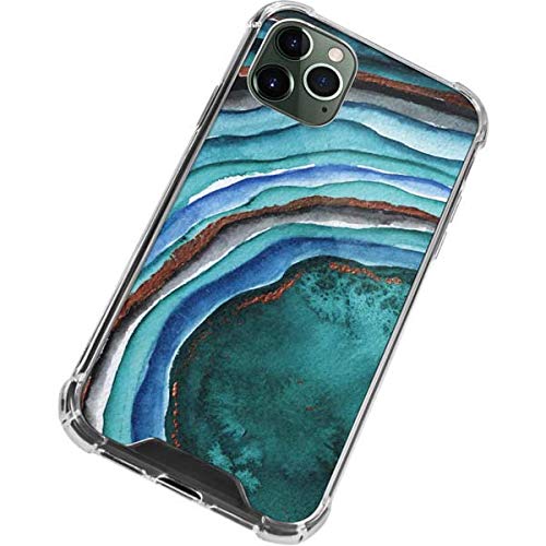 Skinit Clear Phone Case for iPhone 12 Pro - Turquoise Watercolor Geode Design | Protective Slim Cover | Perfect for Everyday Use & Gift Giving