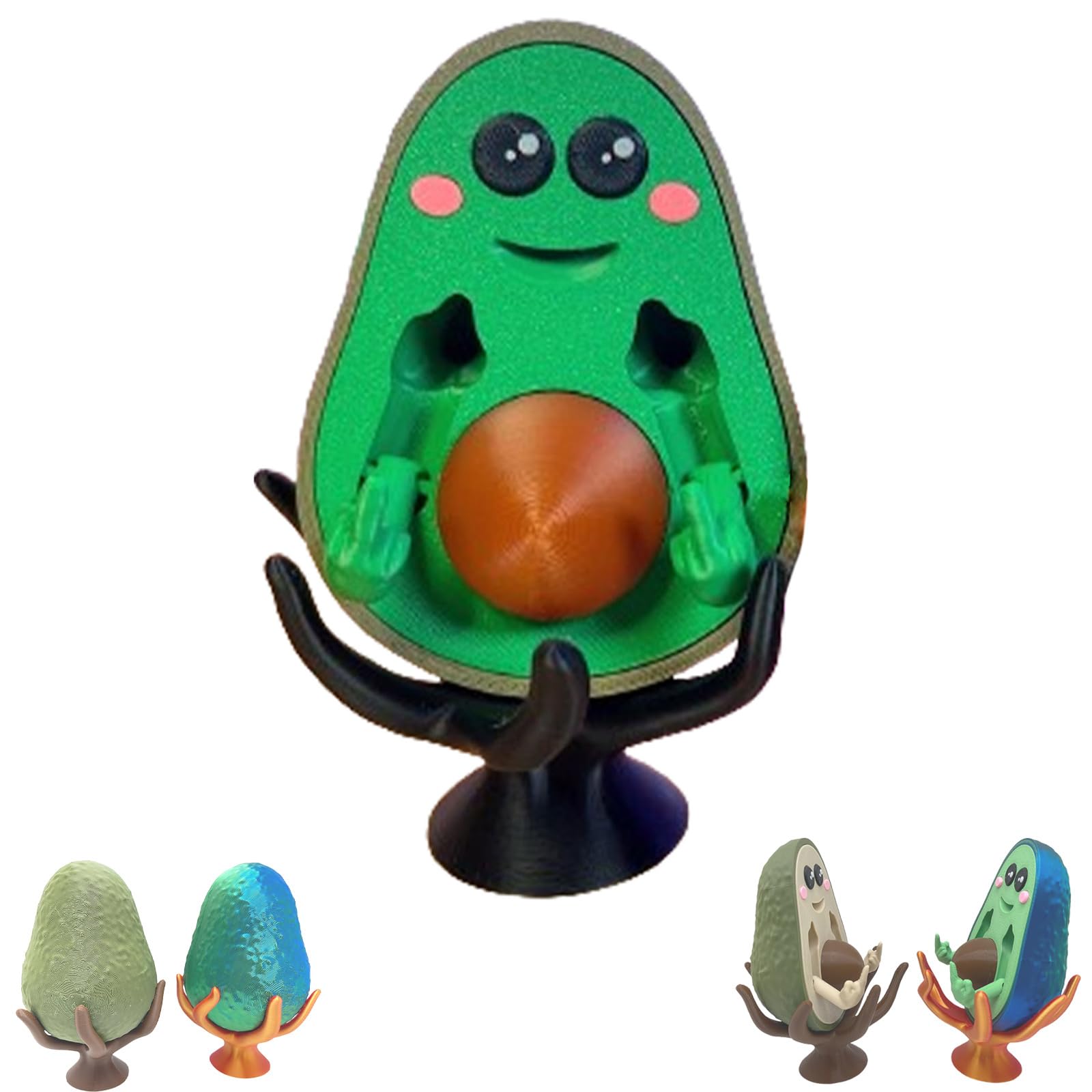 3D Printed Bad Avocado Middle Finger Statue - Funny FCK-You-Cado Desk Decor - Novelty Gag Gift for Home Office & Prank Scenes (#1) - Perfect for Pranksters, Office Humor & Unique Home Decor