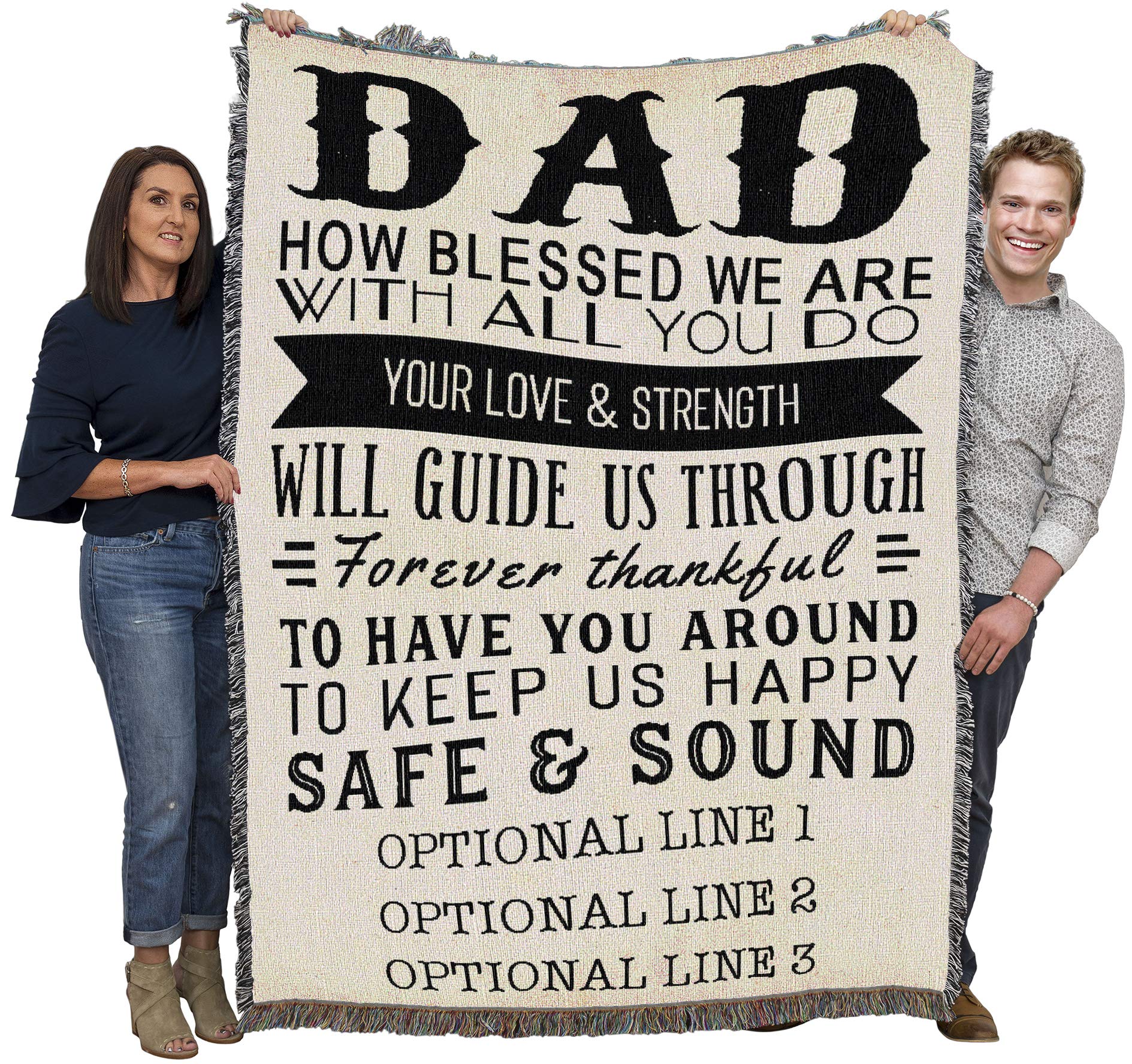 Personalized Cotton Woven Throw Blanket - Custom 'How Blessed We Are' Tapestry Gift - 72x54 Inches - Made in USA | Cozy Home Decor, Wedding Present & Family Keepsake