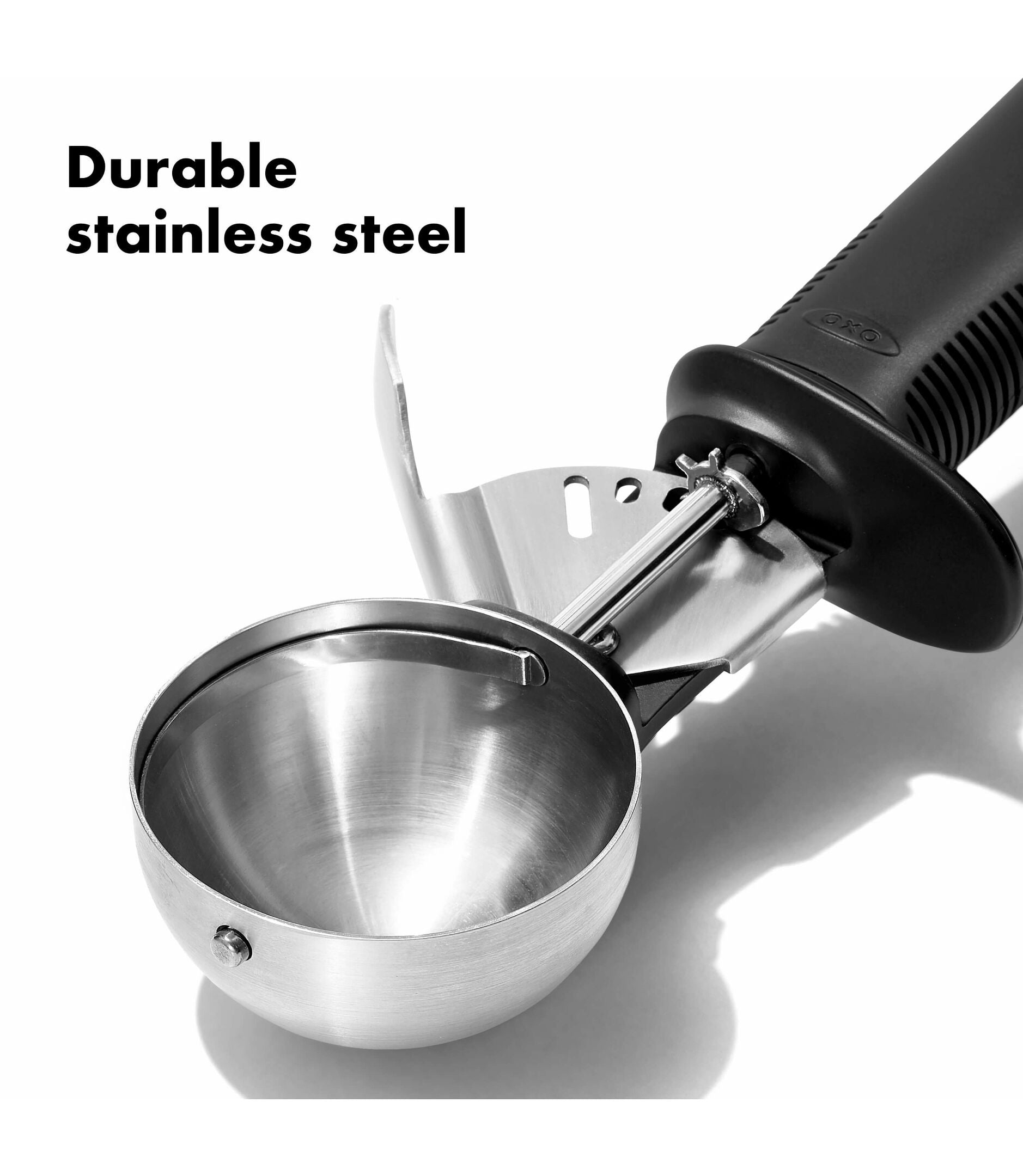 Premium Stainless Steel Ice Cream Scoop with Ergonomic Handle - Perfect for Scooping Hard Ice Cream, Gelato, Sorbet & Cookie Dough - Ideal for Home Kitchens, Ice Cream Shops & Dessert Parlors