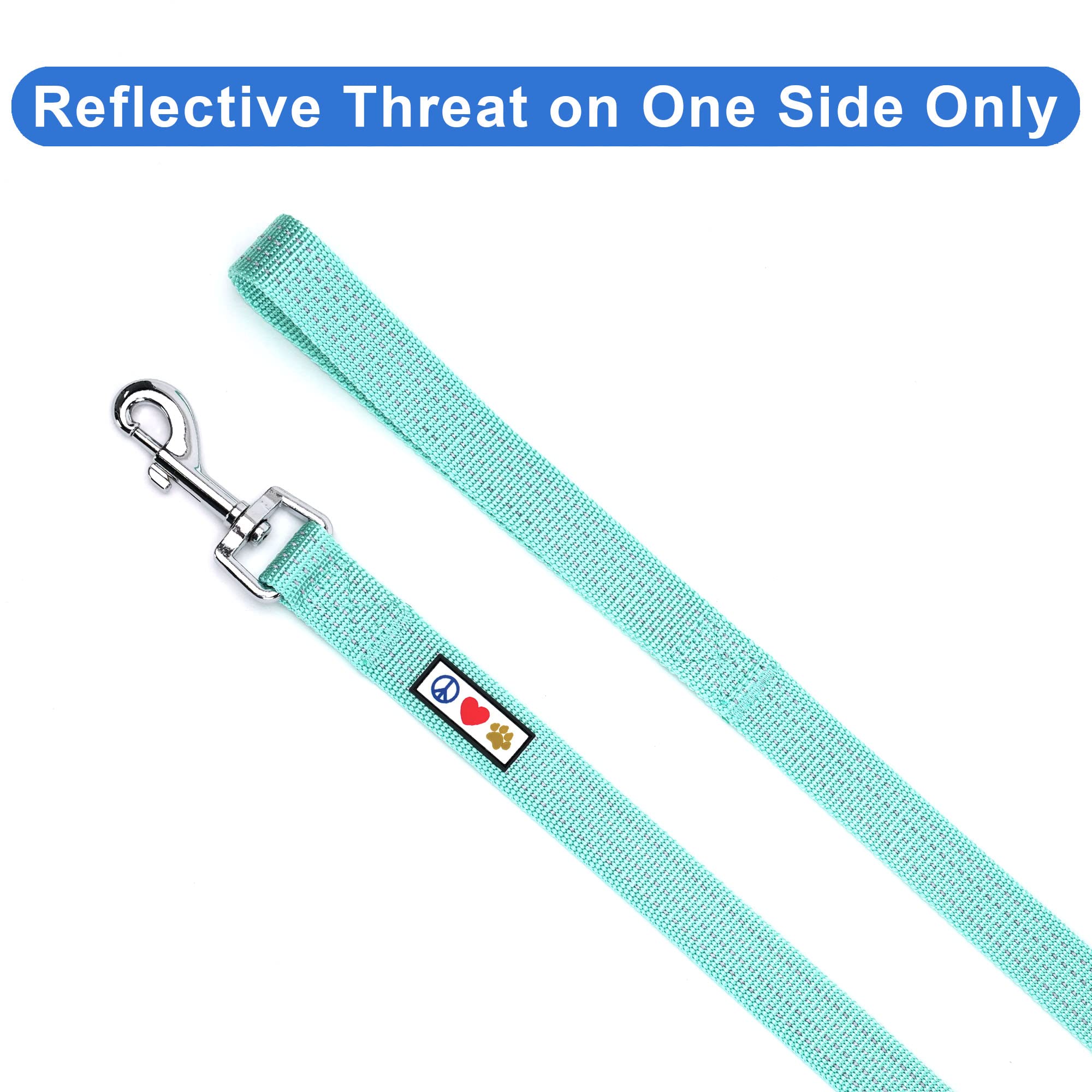 Pawtitas 6 FT Reflective Dog Leash with Comfortable Handle - Heavy Duty Pet Training Leash for Medium Dogs (4FT & 6FT Options) - Perfect for Night Walks, Jogging & Outdoor Adventures
