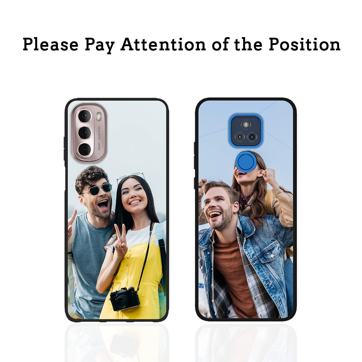 Customized Photo & Text Soft TPU Phone Case for Moto G Pure - Personalized Anniversary Birthday Christmas Gift - Multi-Photo Protective Cover - Black - Perfect for Daily Use, Travel & Special Occasions