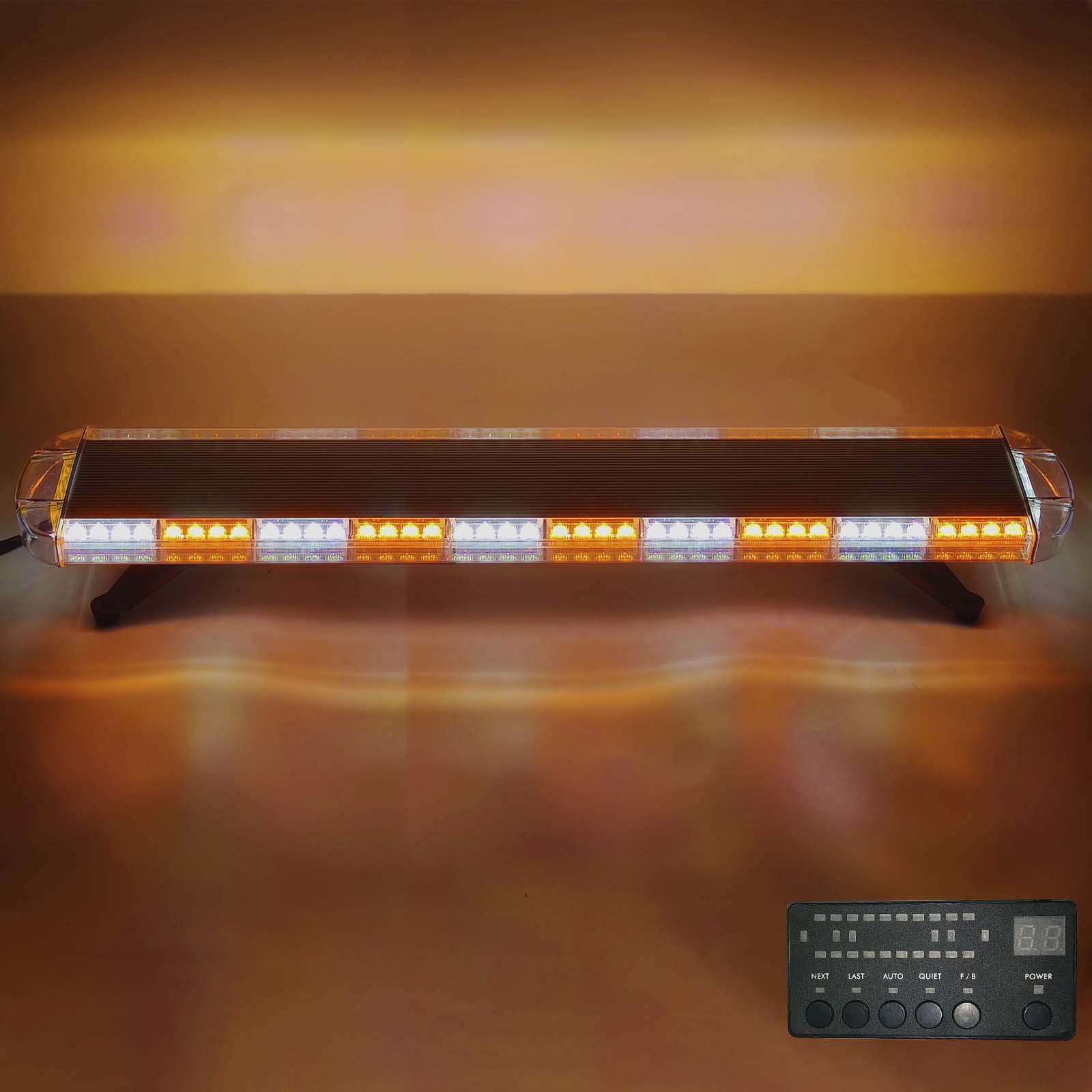 TIANRUIDA 47 Inch LED Light Bar - 12V-28V Dual Color Amber/White Strobe Beacon with 88 LEDs for Emergency Vehicles, Wreckers & Trailers | Waterproof Off-Road Warning Light for Trucks, Construction & Safety Scenes