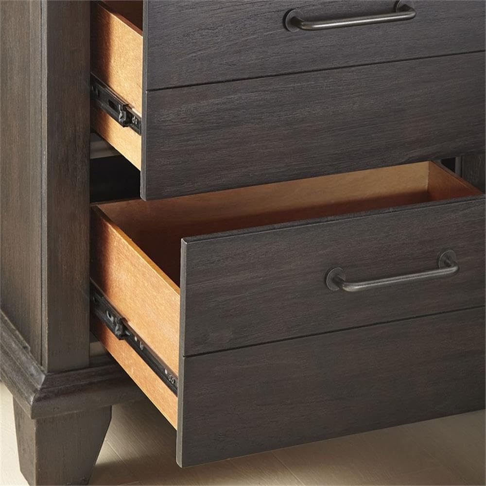 Steve Silver Bear Creek Chocolate & Honey Brown Wood Two-Drawer Nightstand - Bedside Table for Bedroom, Living Room, or Office Storage