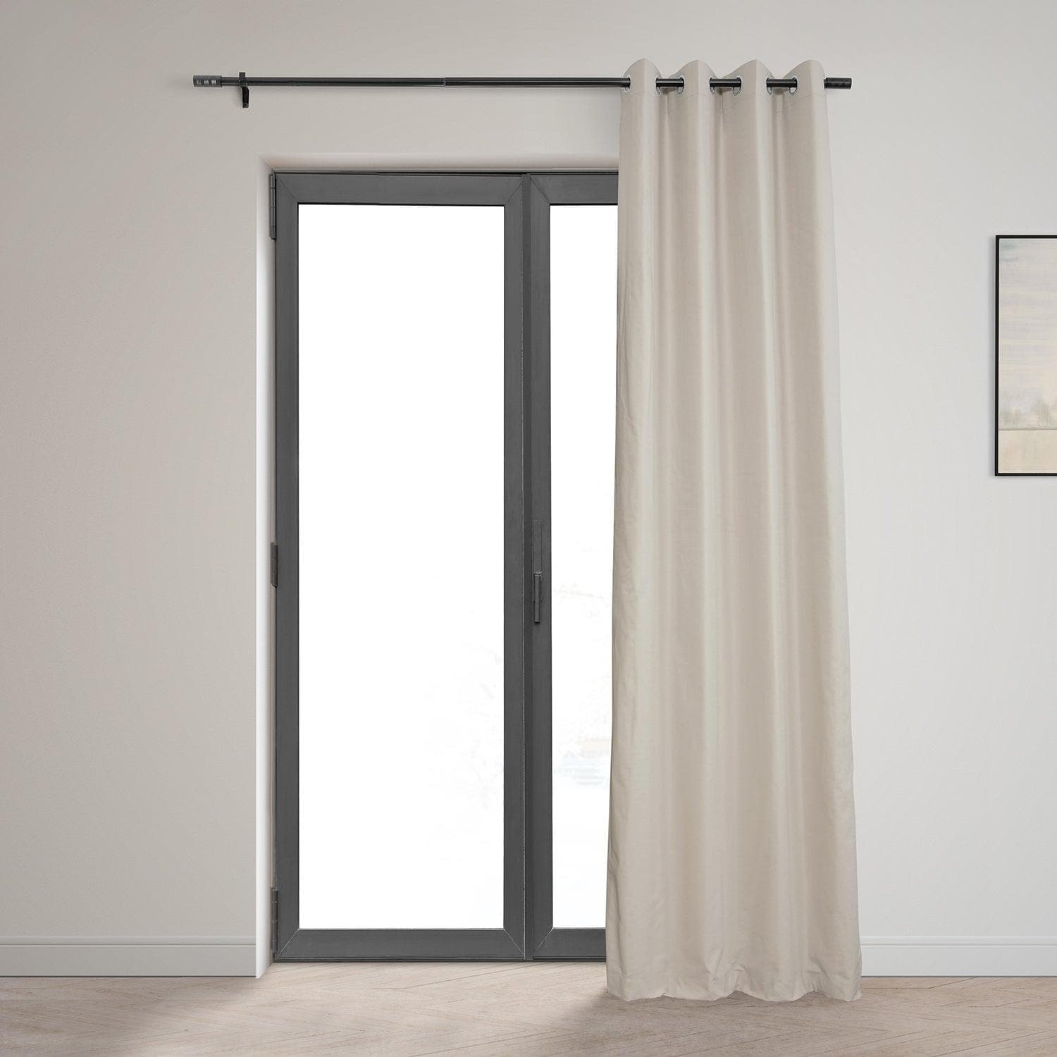 Fable Beige Grommet Dune Textured Cotton Blackout Curtains for Bedroom & Living Room - Noise Reducing Thermal Insulated Window Drapes for Hotels, Home Decor