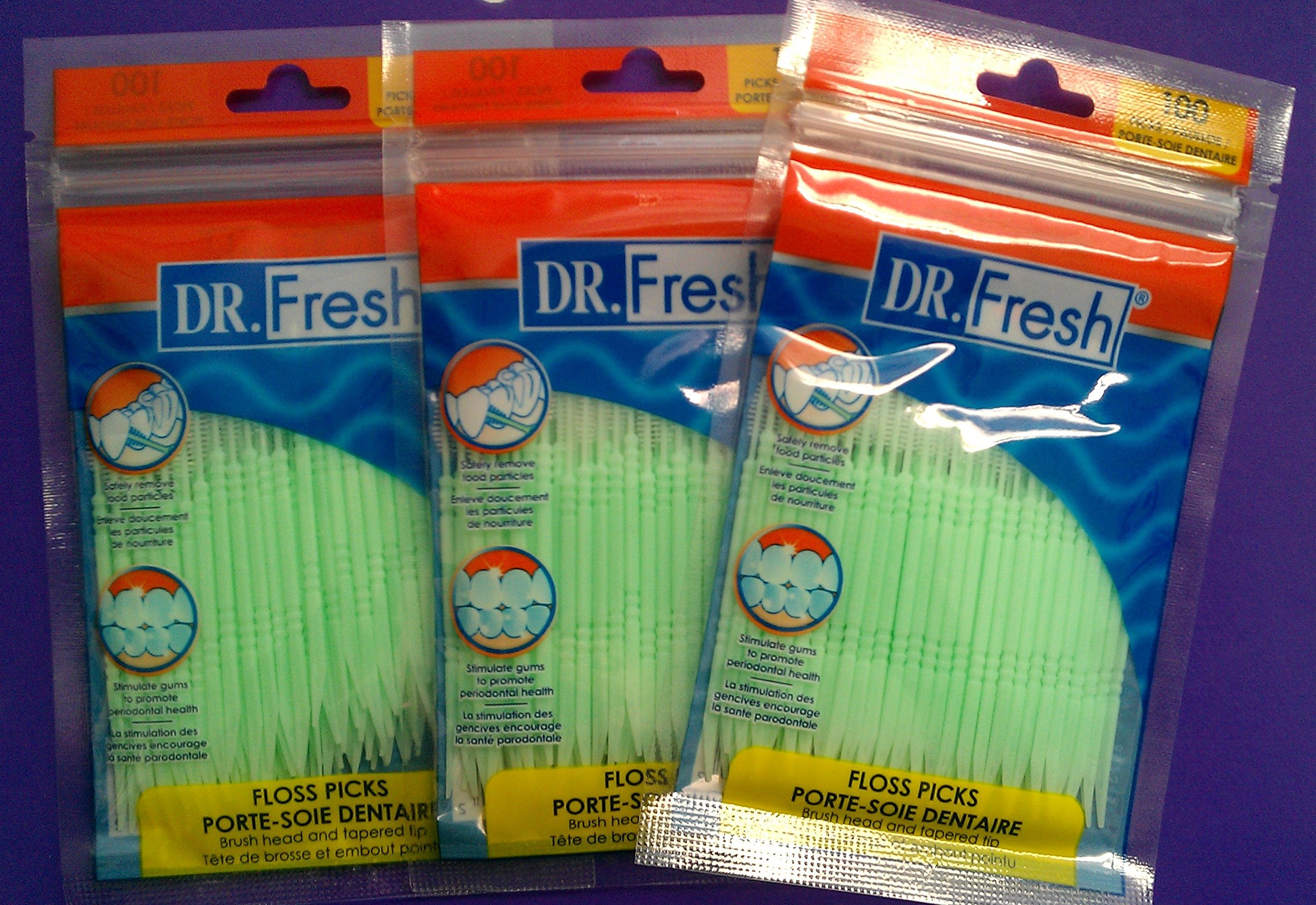 300 Soft Bristle Dental Floss Picks (3 Pack x 100 Count) with Interdental Brush & Flexible Toothpicks for Deep Cleaning - Perfect for Travel, Home & Office Oral Care