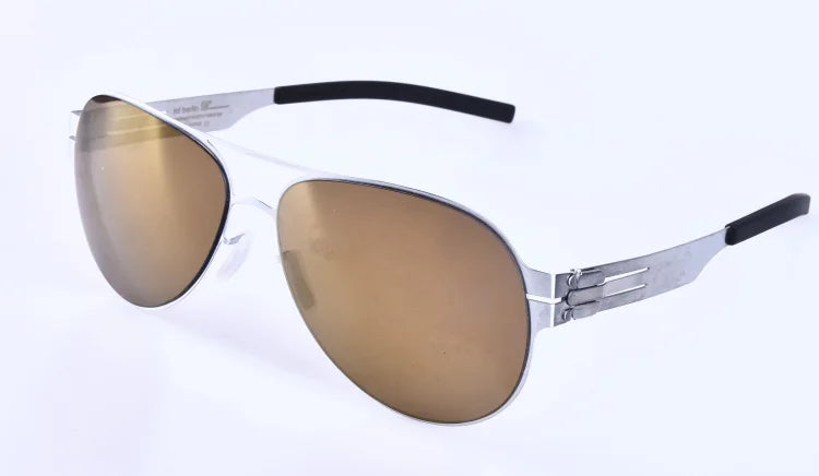 **Aimee Men's Polarized Sunglasses - Full Rim Oval Double Bridge Stainless Steel Frame - UV Protection for Driving, Fishing & Outdoor Activities (Model 6114)**