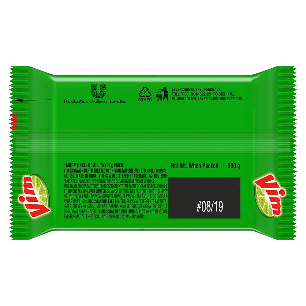 Vim Antismell with Pudina (Mint) Dishwashing Bar - Pack of 5 (Buy 4 Get 1 Free) | Vim Lemon Dishwash Bar 300g - Powerful Stain & Grease Removal | Ideal for Kitchen Cleaning, Utensil Washing & Tough Stain Removal
