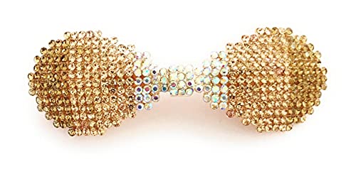 Elegant Small Brown Stone Hair Clips for Women & Girls - Center Hair Barrettes for Thin Hair, Fancy Metal Hairpins for Parties & Special Occasions | Perfect for Weddings, Prom, and Everyday Styling
