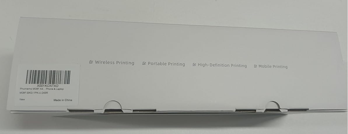 Phomemo M08F Wireless Thermal Printer - Portable A4 Bluetooth Printer for Home, Office & Car, Compatible with Phone & Laptop, No Ink Needed | Perfect for Receipts, Labels, Tattoo Stencils & Mobile Printing On-The-Go