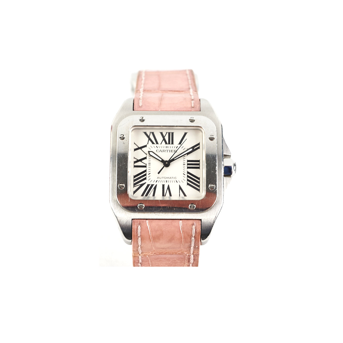 Cartier Santos de Cartier Pink Dial Automatic Watch for Women - Luxury Swiss Timepiece for Business, Gala & Everyday Wear