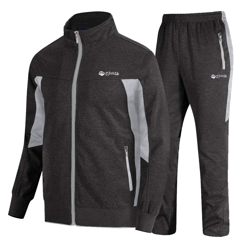 Gopune Men's Athletic Tracksuit - Full Zip Warm Jogging Sweatsuit for Running, Gym & Casual Wear | Winter Workout Outfit for Men