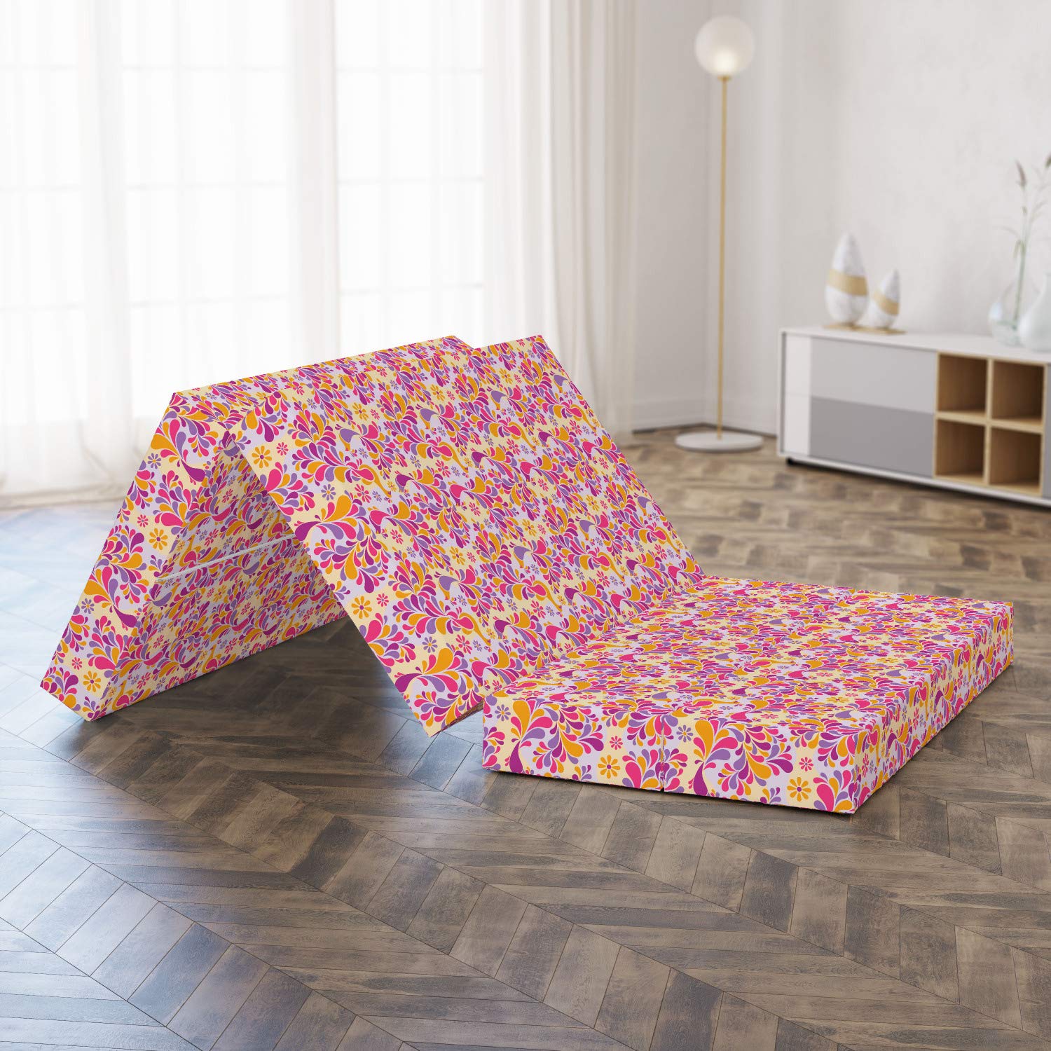 Ambesonne Bird Foldable Mattress - Vibrant Peacock Print, 78.7