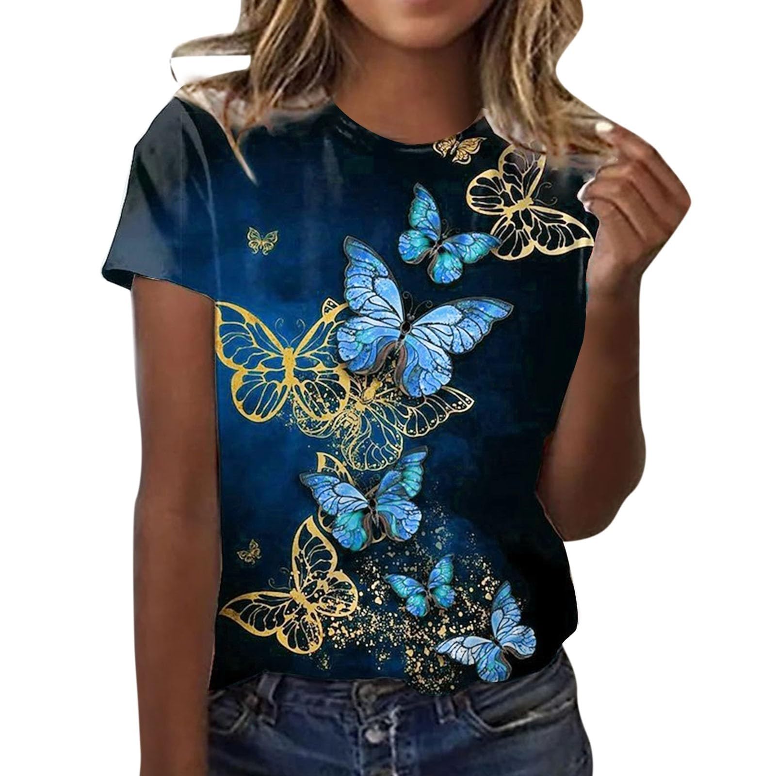 Women's Oversized Graphic Tee Shirts - Funny Printed Short Sleeve Casual Tops for Summer | Cute & Comfortable Everyday Wear for Outings, Beach & Lounge
