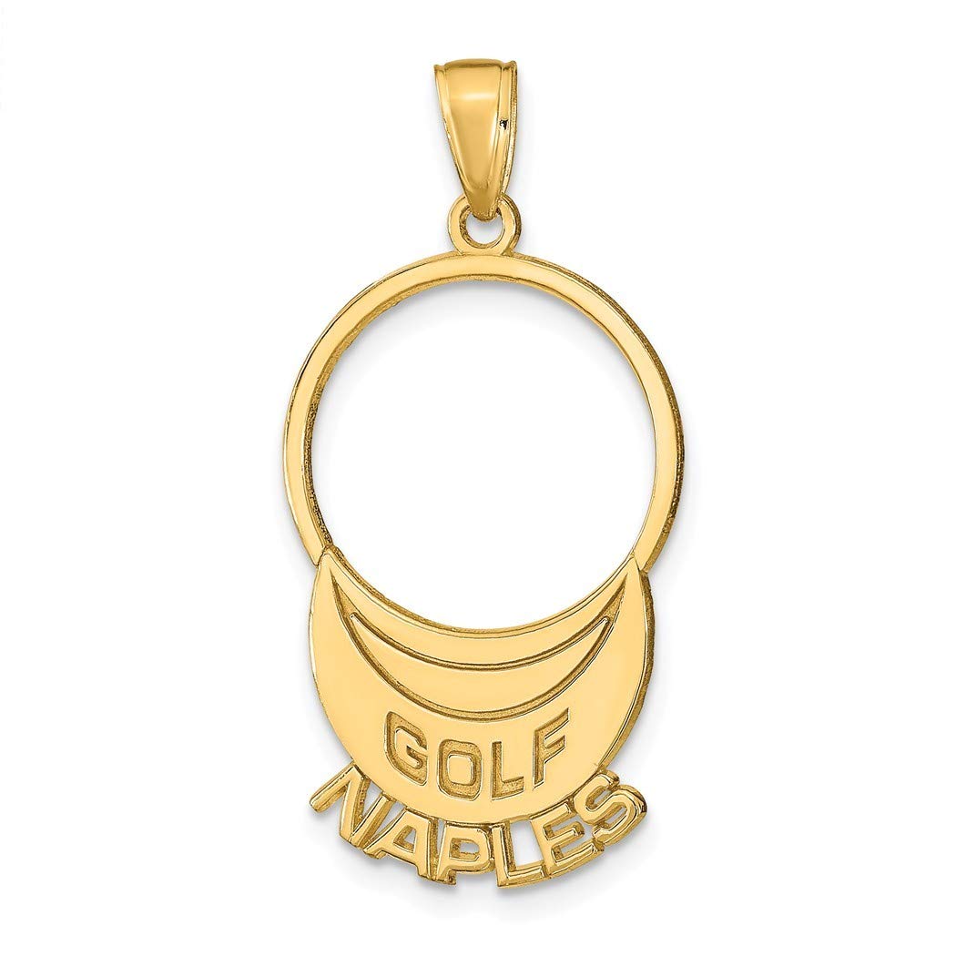 14K Gold Naples Golf Visor Charm Pendant Necklace - Elegant Jewelry Gift for Women | Perfect for Golf Lovers, Birthdays & Special Occasions