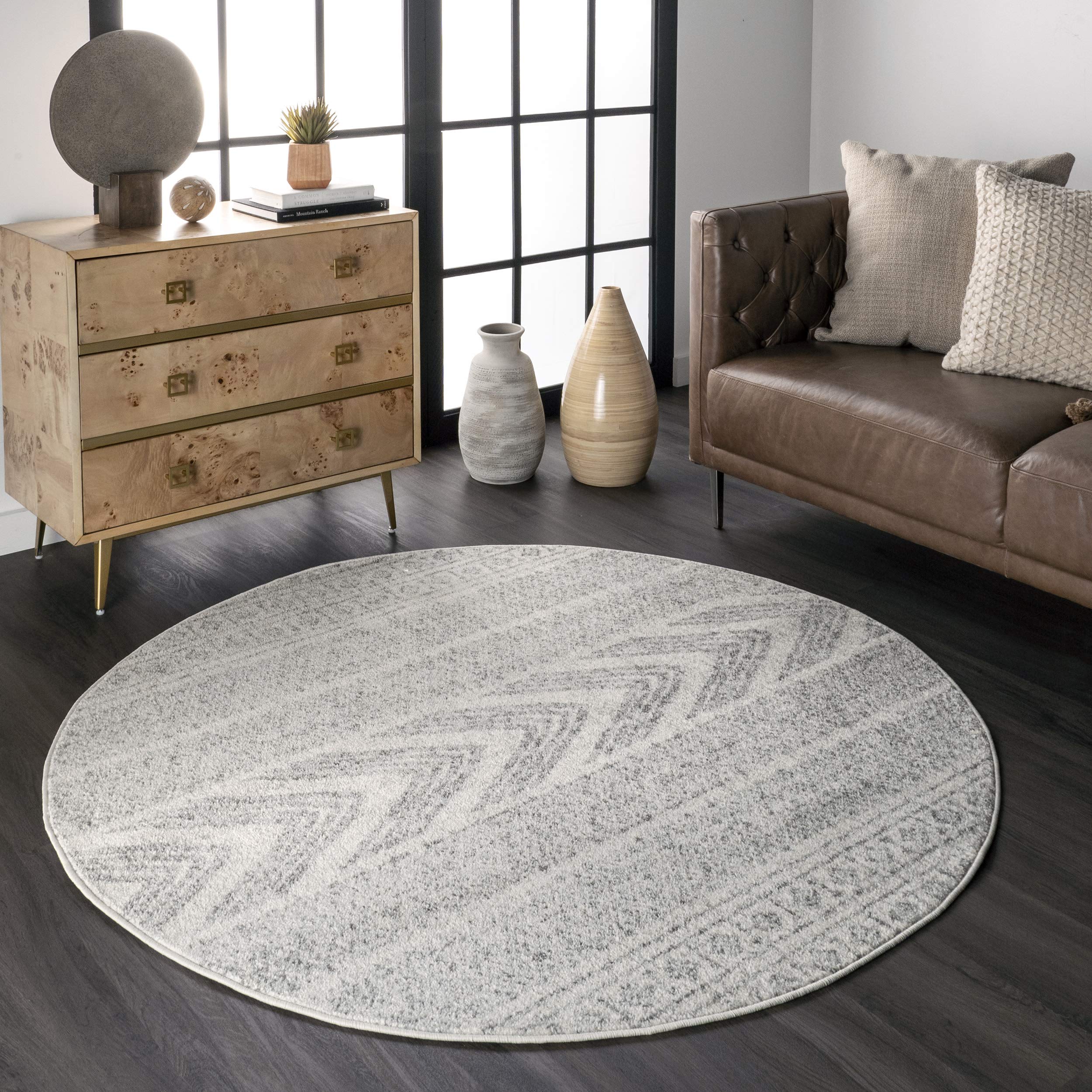 nuLOOM Shaina Tribal Handmade Area Rug 4' x 6' Oval Gray - Boho Chic Living Room Bedroom Decor